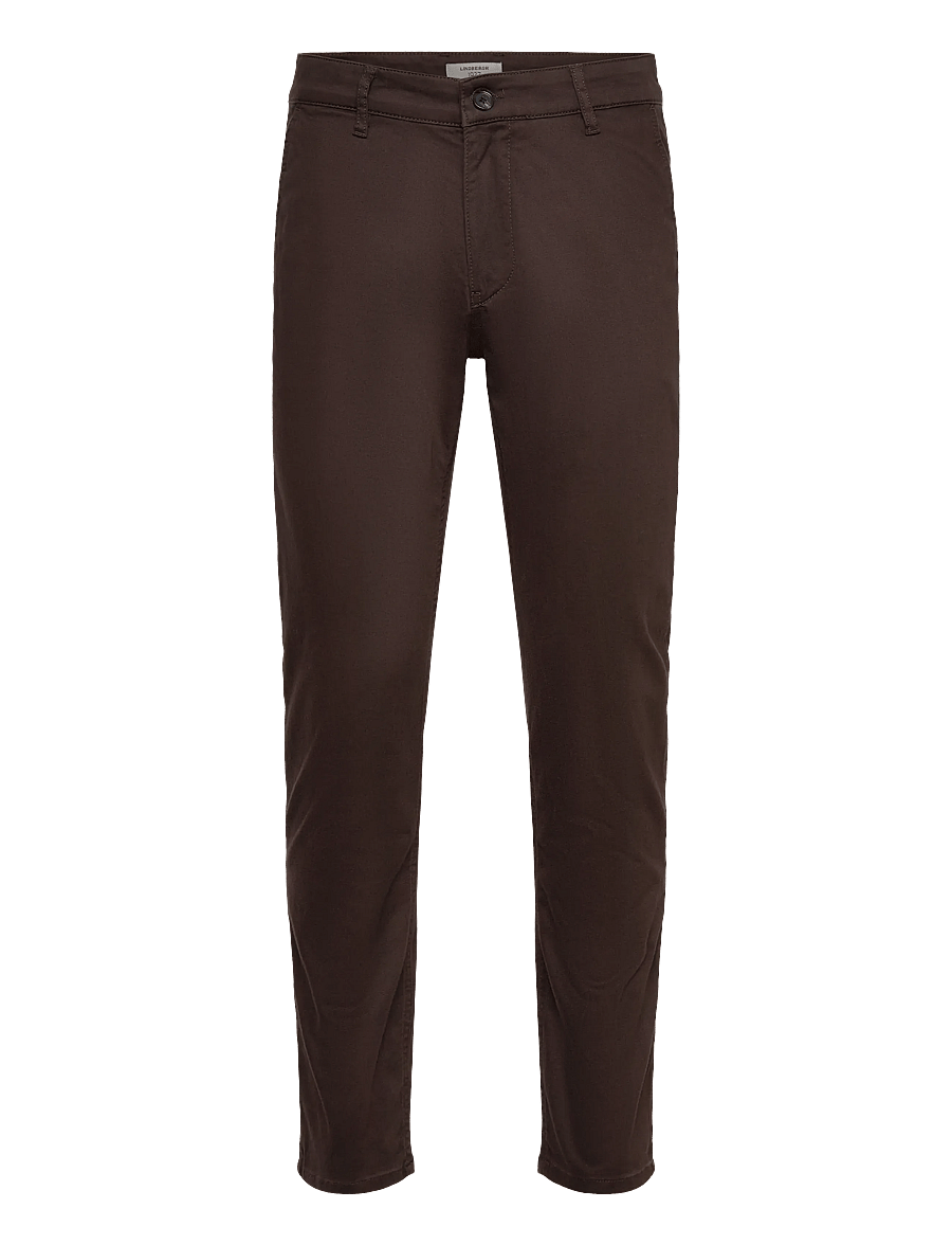 Lindbergh Black - 1927: Cashmere touch superflex chino pants - chinos - dk chocolate - 1