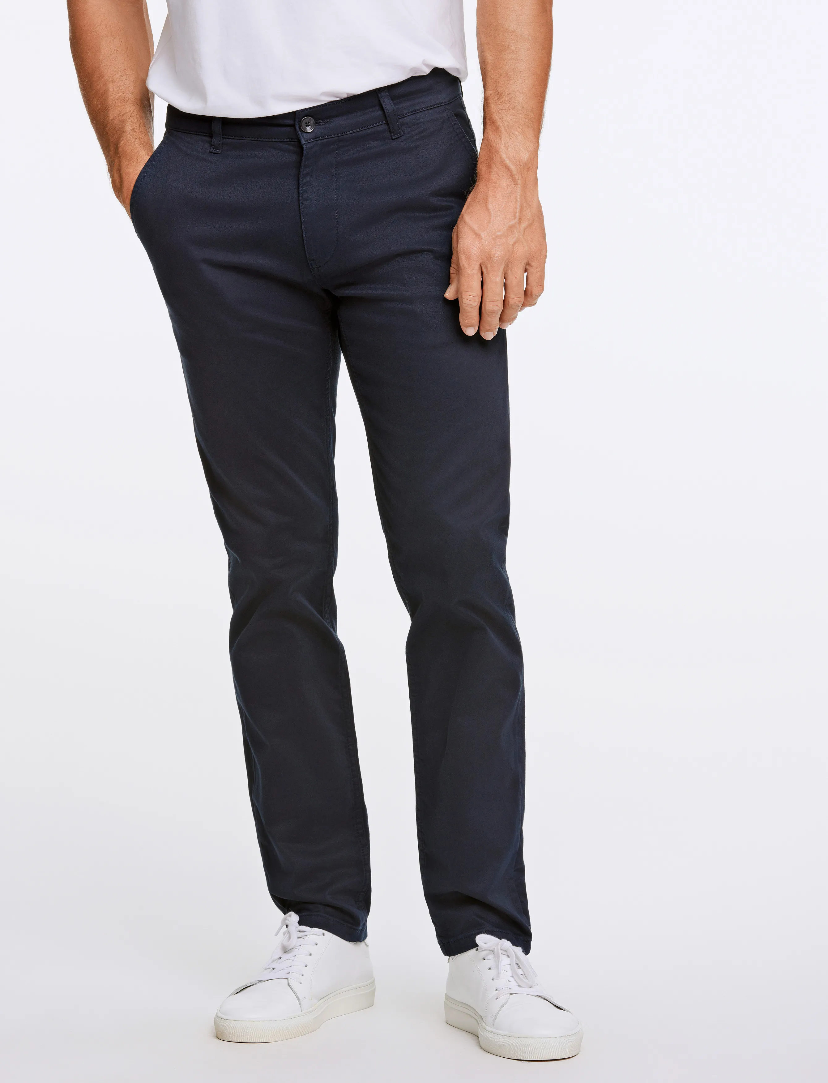 Lindbergh Black 1927: Cashmere Touch Superflex Chino Pants, Mænd, Chino Bukser, Navy, Str: 33 x 34