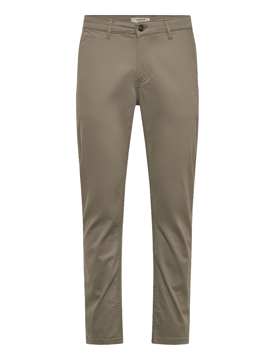 Lindbergh Black - 1927: Cashmere touch superflex chino pants - chinos - dk olive - 0