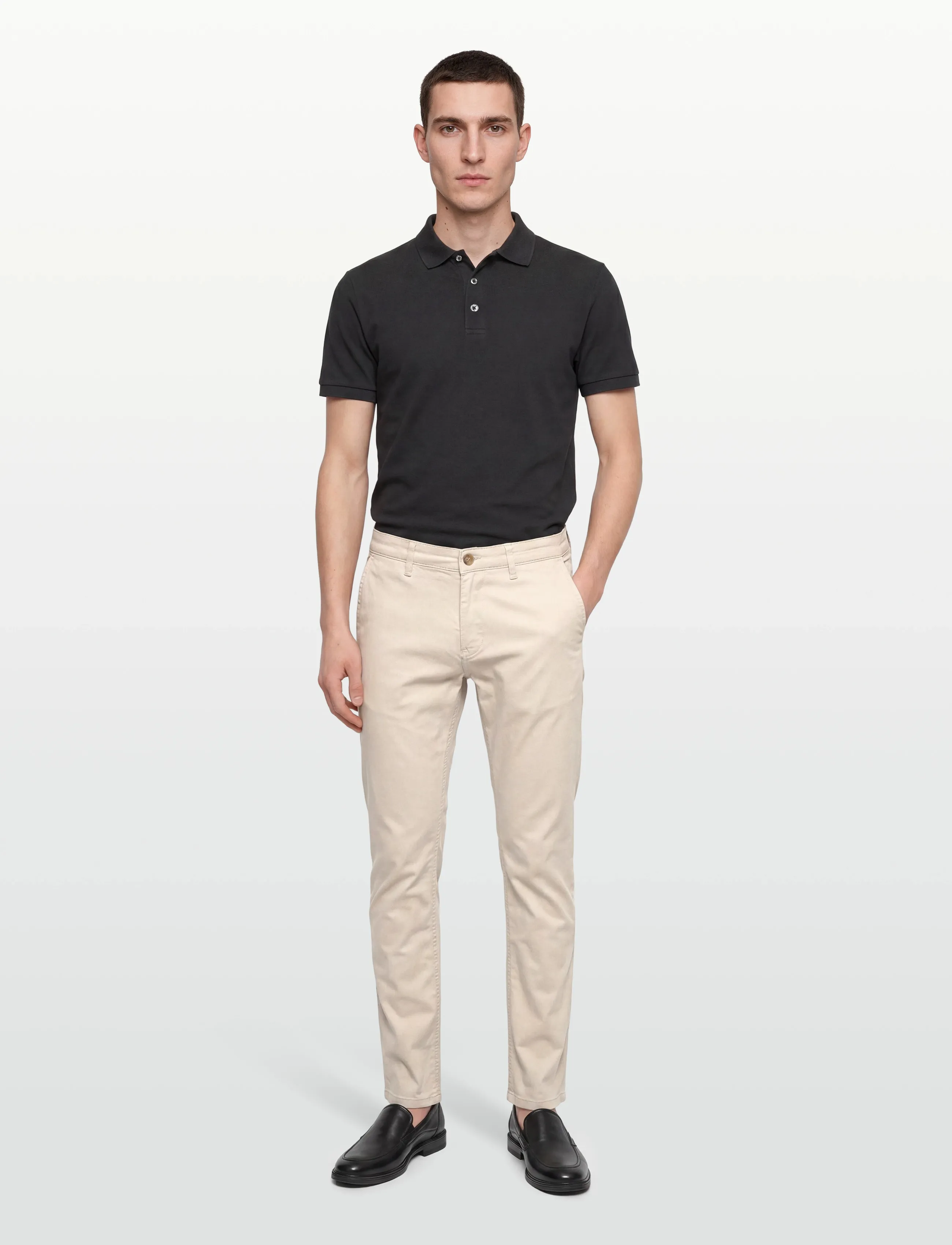 Lindbergh Black 1927: Cashmere Touch Superflex Chino Pants, 33 x 32, Trousers, Creme - Chinos, Männerswear
