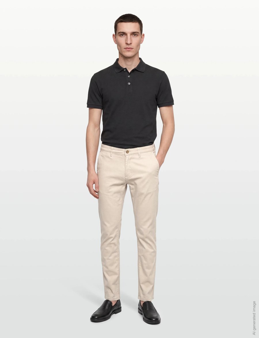 Lindbergh Black - 1927: Cashmere touch superflex chino pants - chinos - kit - 0
