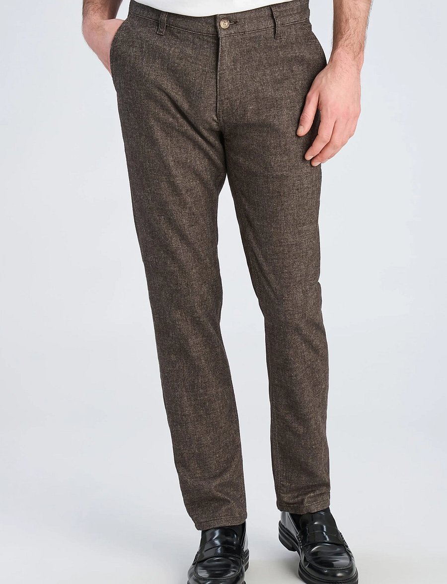 Lindbergh Black - 1927: Superflex cashmere touch chino - chinos - brown mix - 3