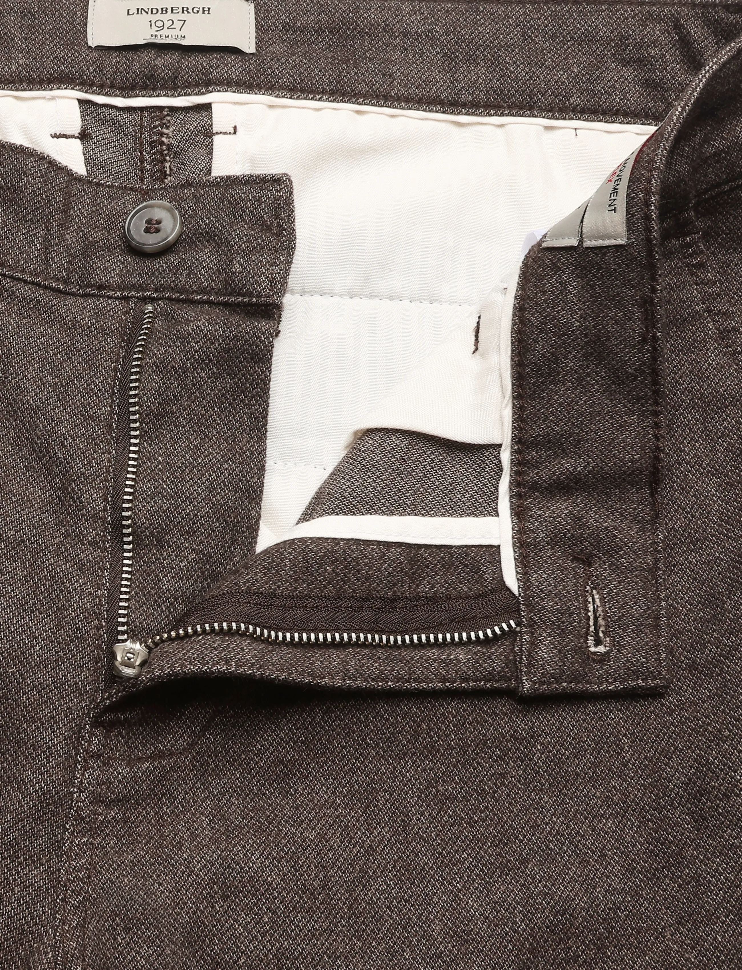 Lindbergh Black - 1927: Superflex cashmere touch chino - chinos - brown mix - 5