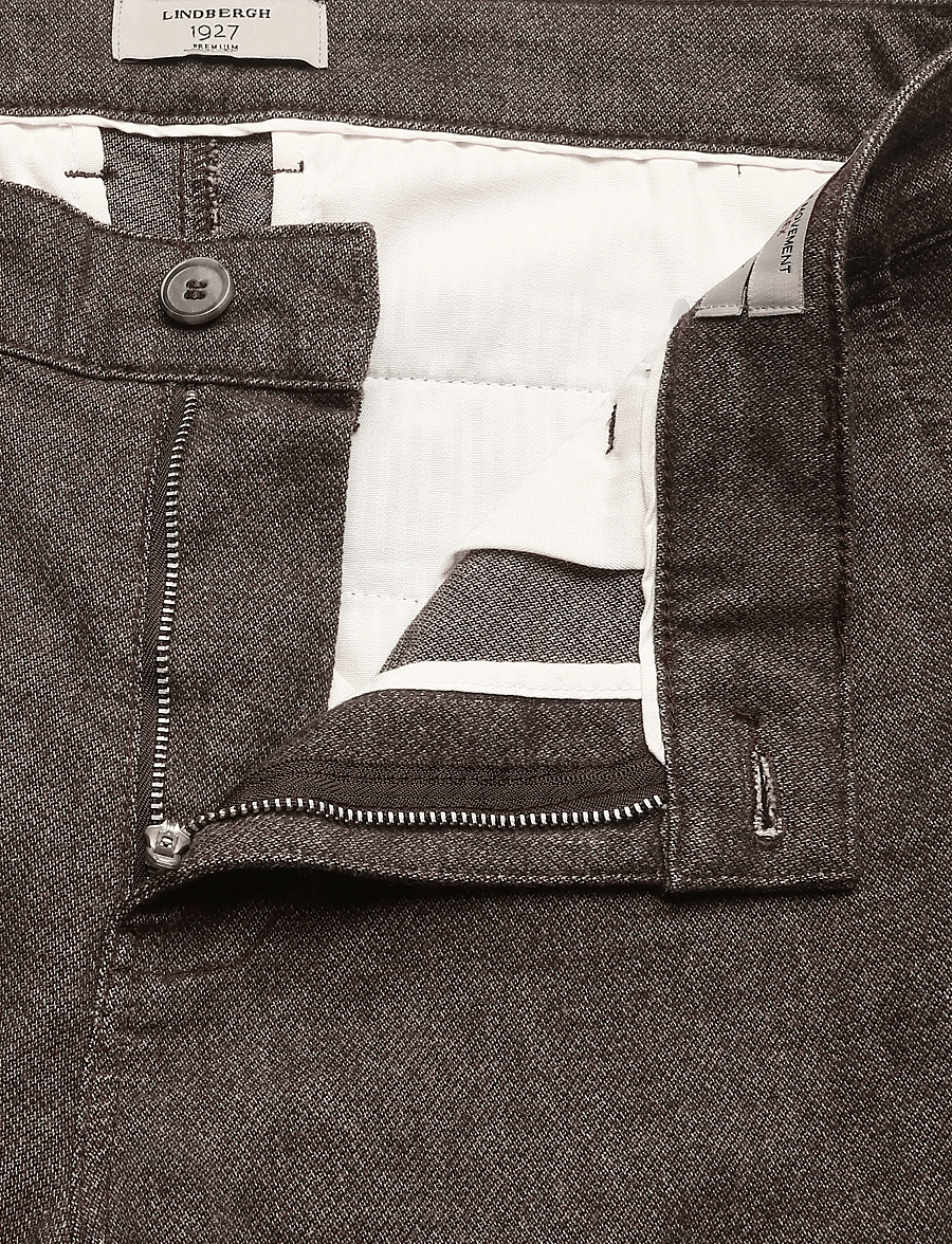 Lindbergh Black - 1927: Superflex cashmere touch chino - chinos - brown mix - 5