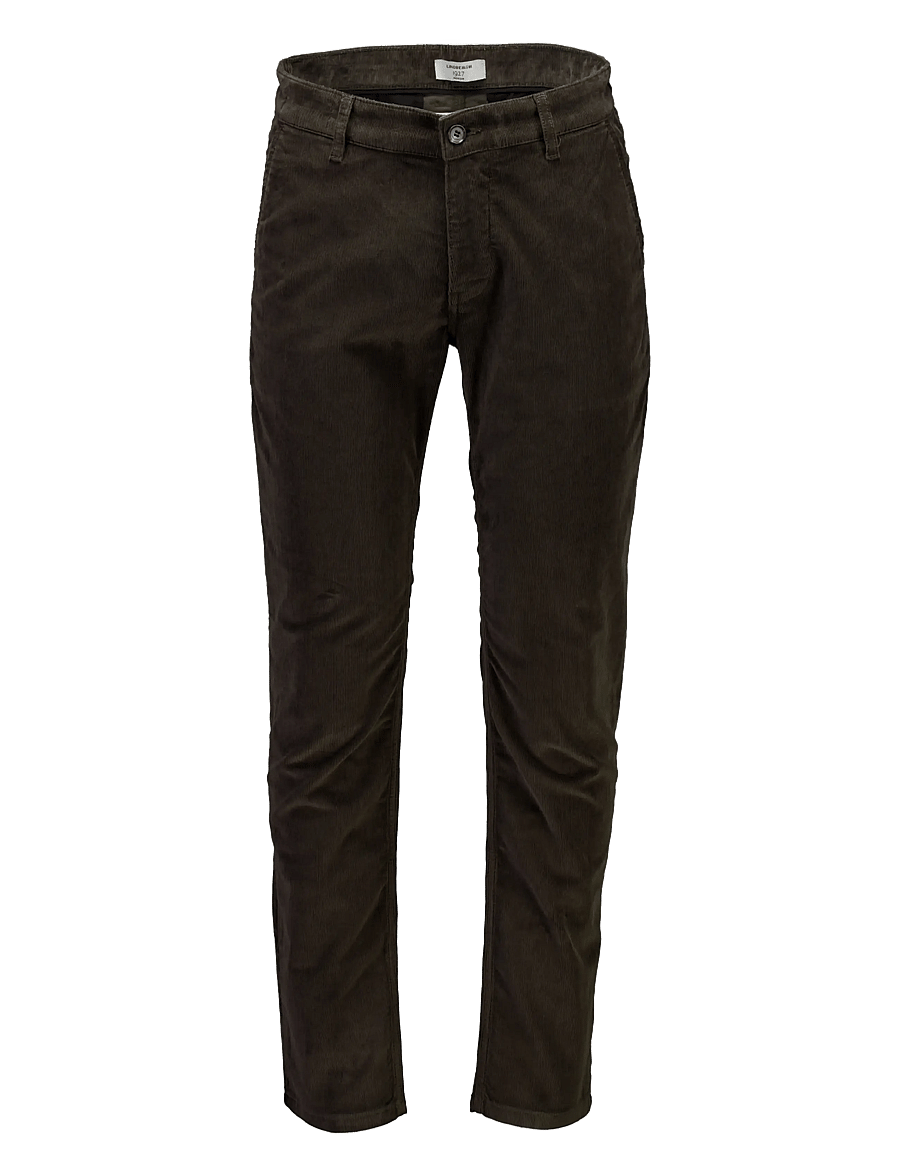 Lindbergh Black - 1927: Superflex cashmere touch chino corduroy pants - chinos - black olive - 0