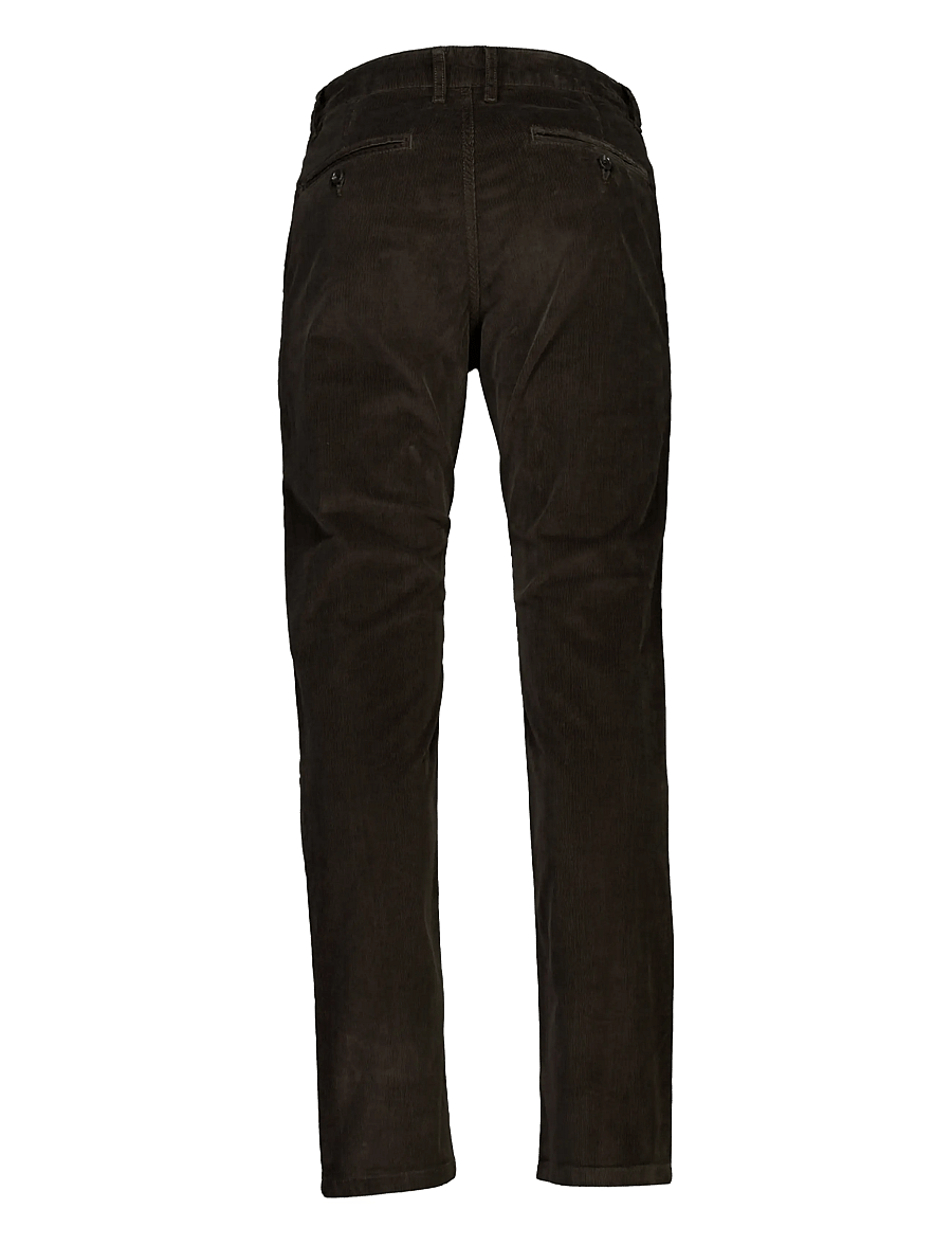 Lindbergh Black - 1927: Superflex cashmere touch chino corduroy pants - chinos - black olive - 1