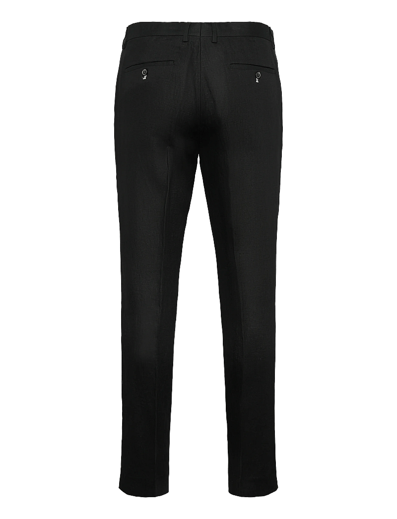 Lindbergh Black - Linen pants - jakkesætbukser i hør - black - 1
