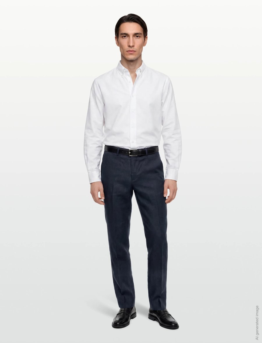 Lindbergh Black - Linen pants - lina uzvalka bikses - dk blue - 0