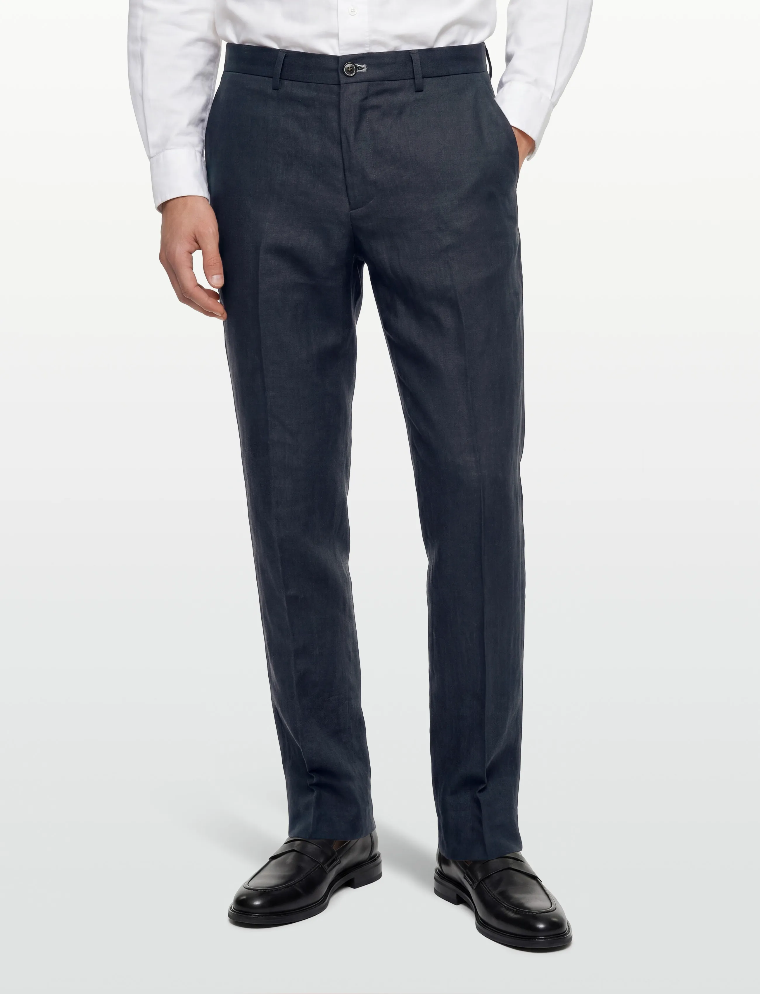 Lindbergh Black - Linen pants - linen trousers - dk blue - 3