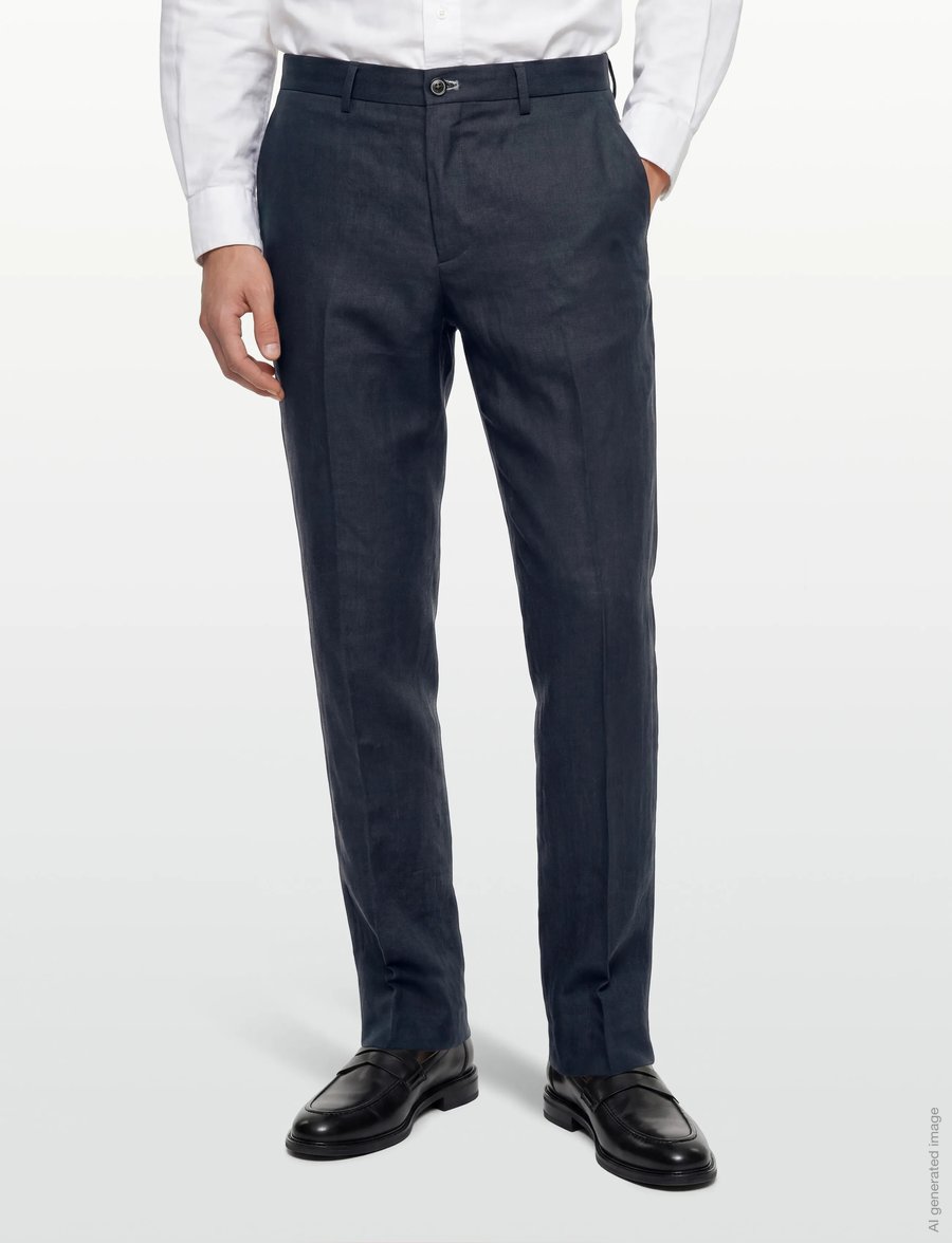 Lindbergh Black - Linen pants - lina uzvalka bikses - dk blue - 3