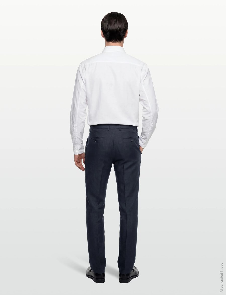 Lindbergh Black - Linen pants - lina uzvalka bikses - dk blue - 4