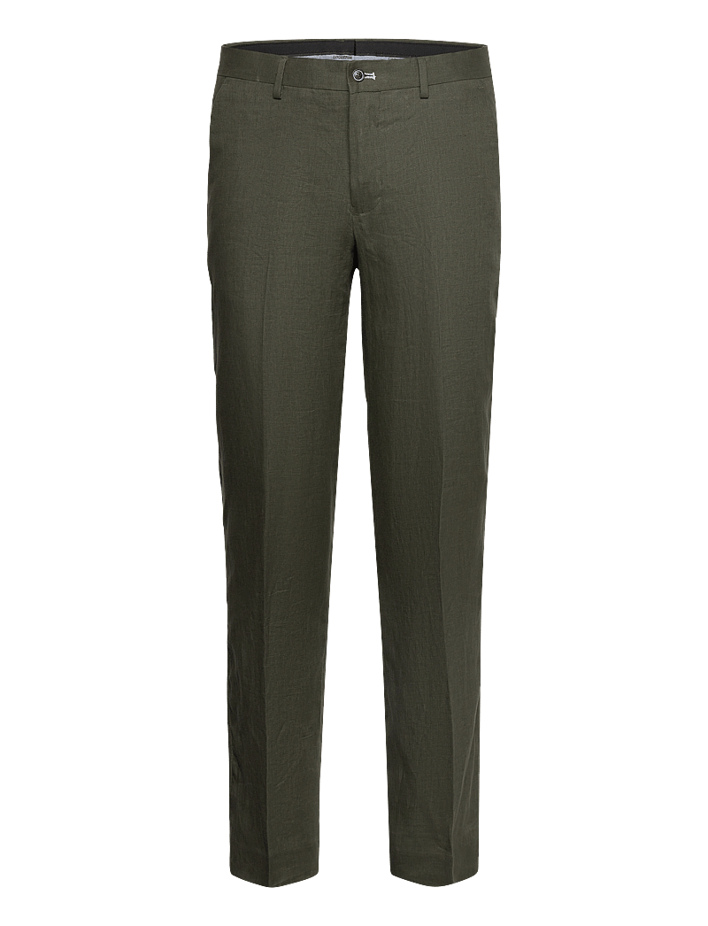 Lindbergh Black - Linen pants - jakkesætbukser i hør - green mel - 0