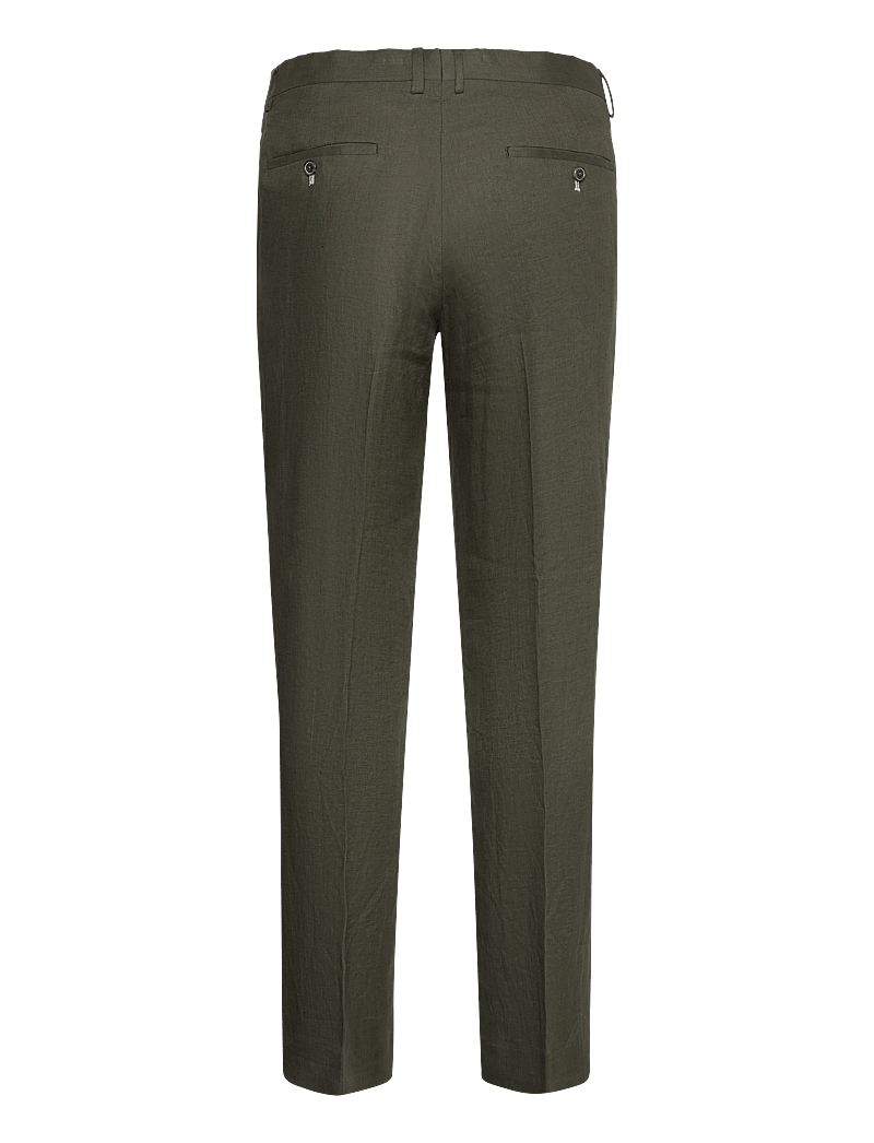 Lindbergh Black - Linen pants - jakkesætbukser i hør - green mel - 1