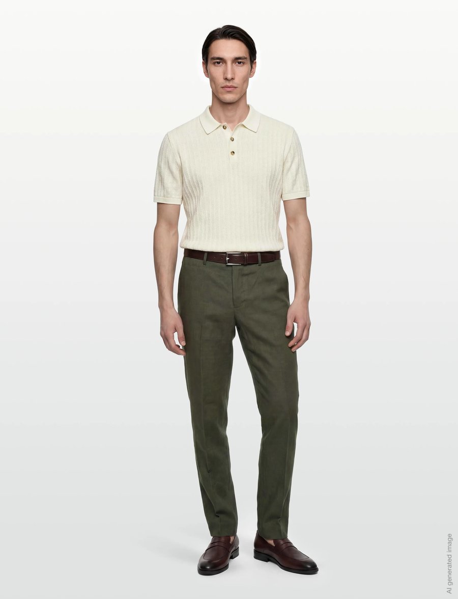 Lindbergh Black - Linen pants - linased ülikonnapüksid - green mel - 0