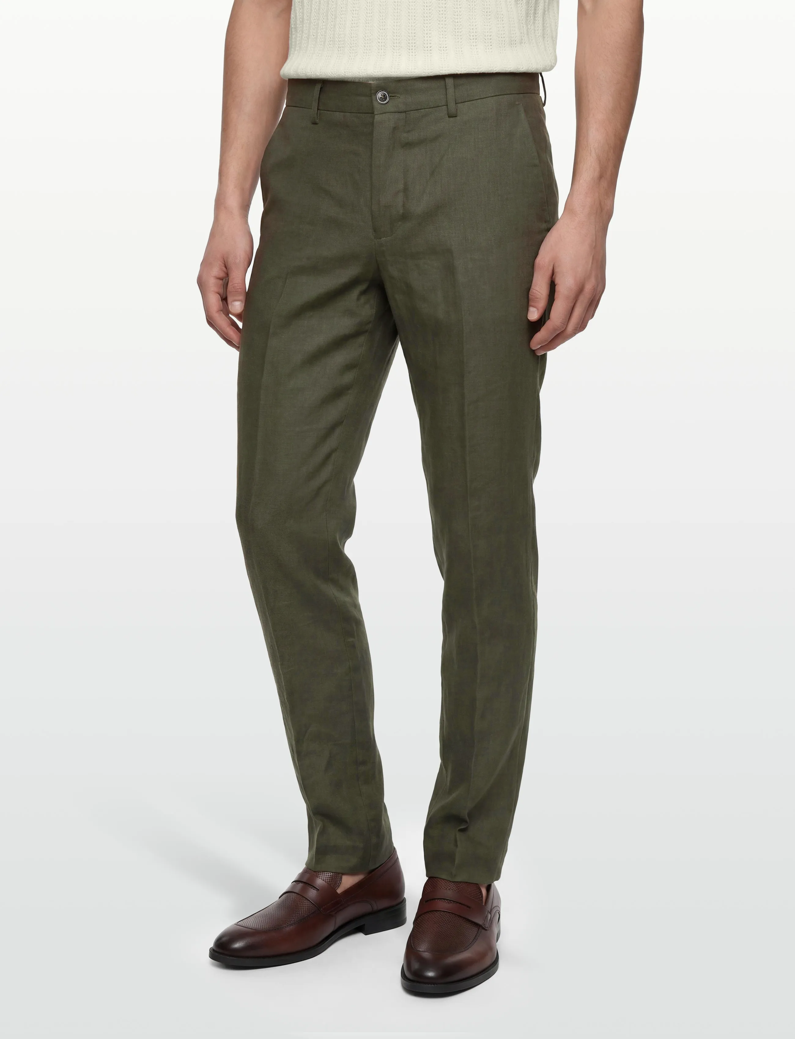 Lindbergh Black - Linen pants - lina bikses - green mel - 3