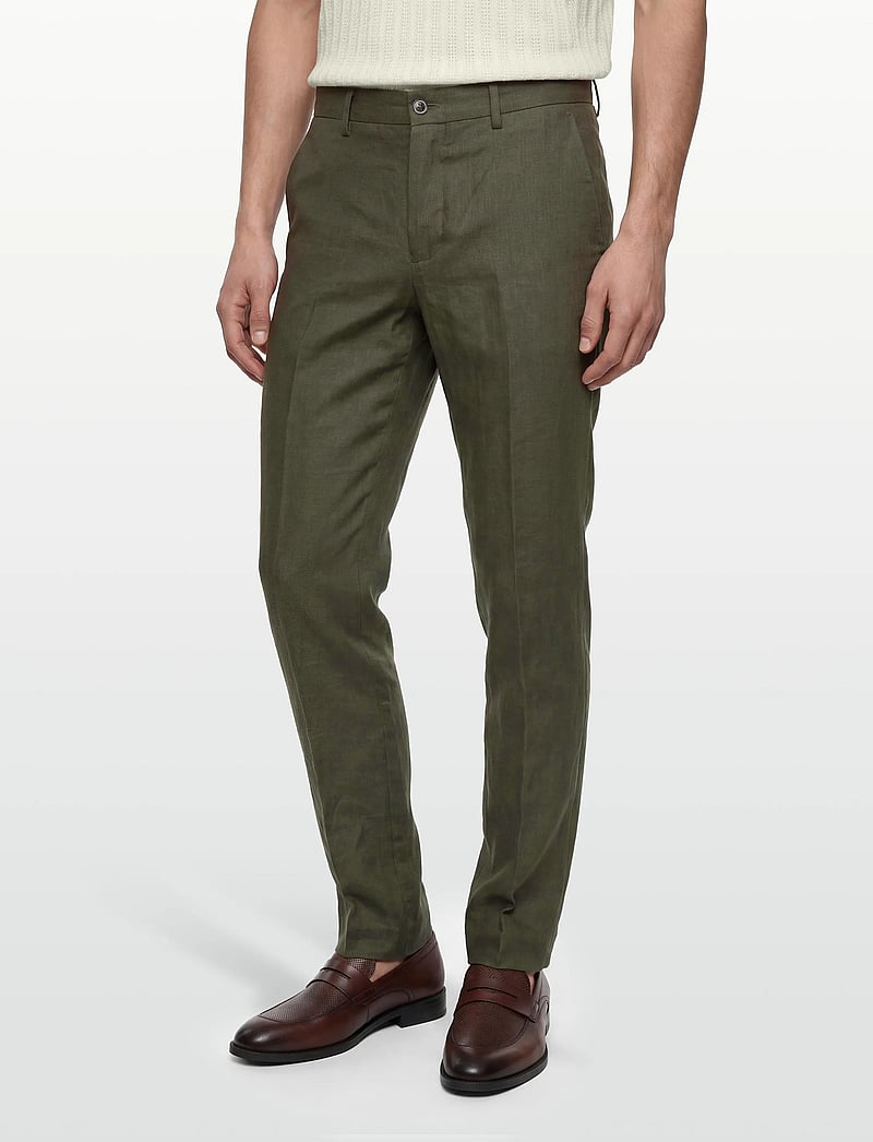 Lindbergh Black - Linen pants - leinenanzughosen - green mel - 3