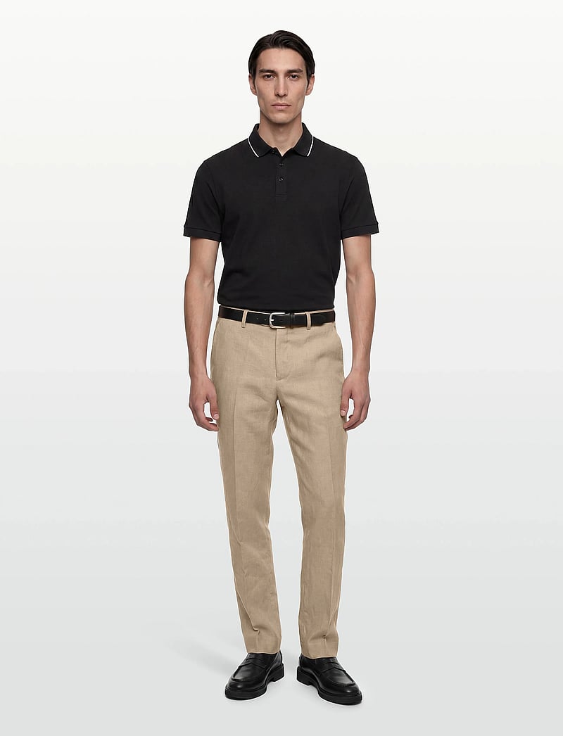 Lindbergh Black - Linen pants - jakkesætbukser i hør - sand - 0