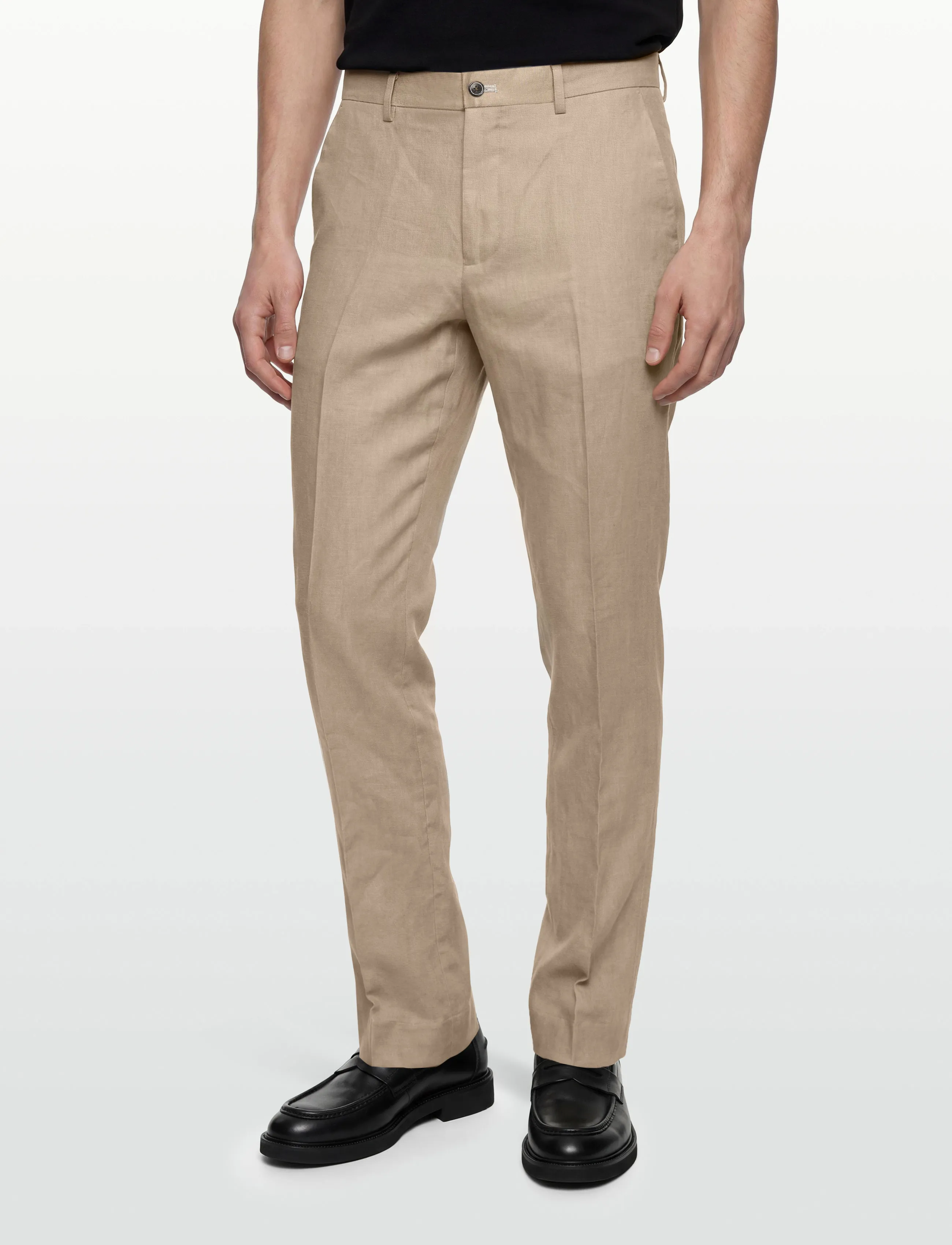 Lindbergh Black - Linen pants - hørbukser - sand - 3