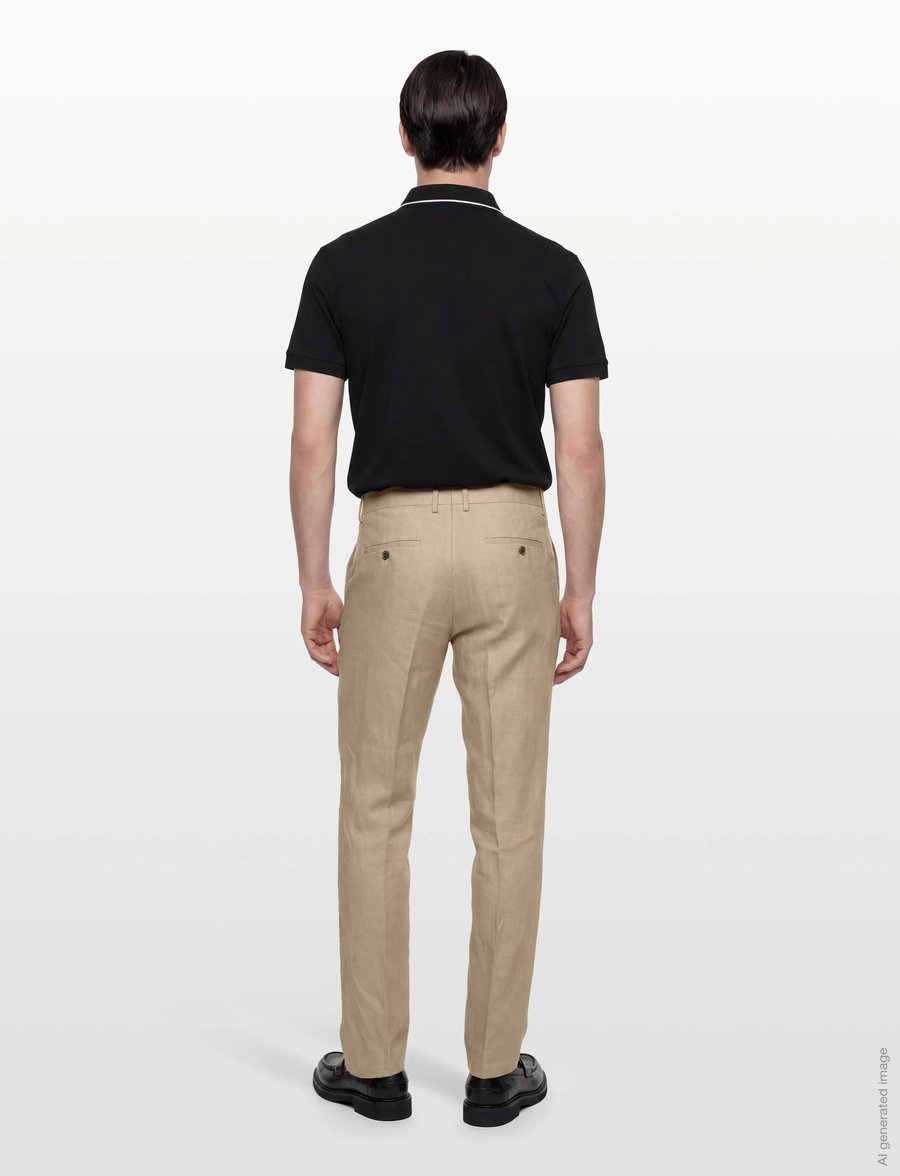 Lindbergh Black - Linen pants - leinenanzughosen - sand - 4
