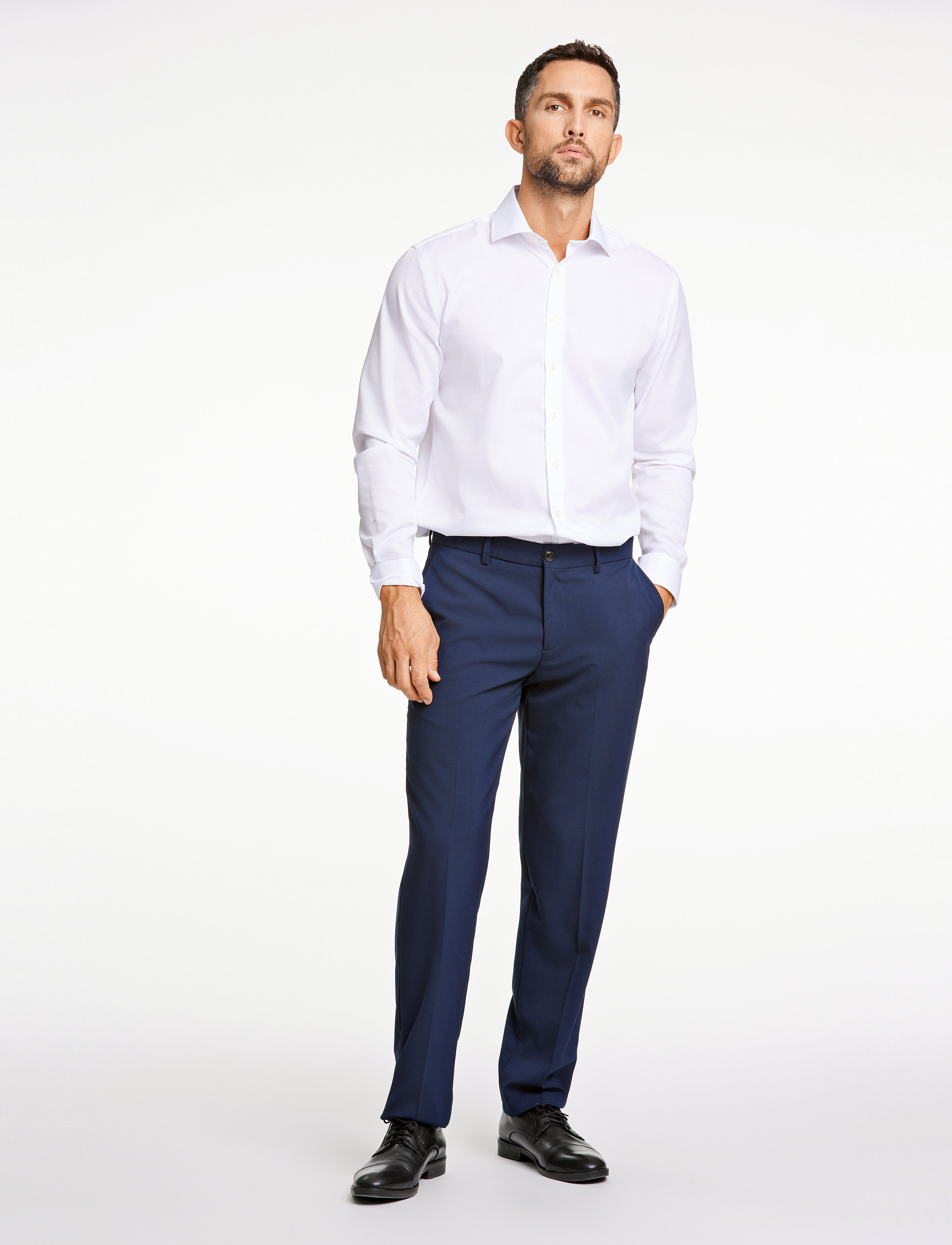 Lindbergh Black - Superflex Pants - mænd - dk blue mel - 4