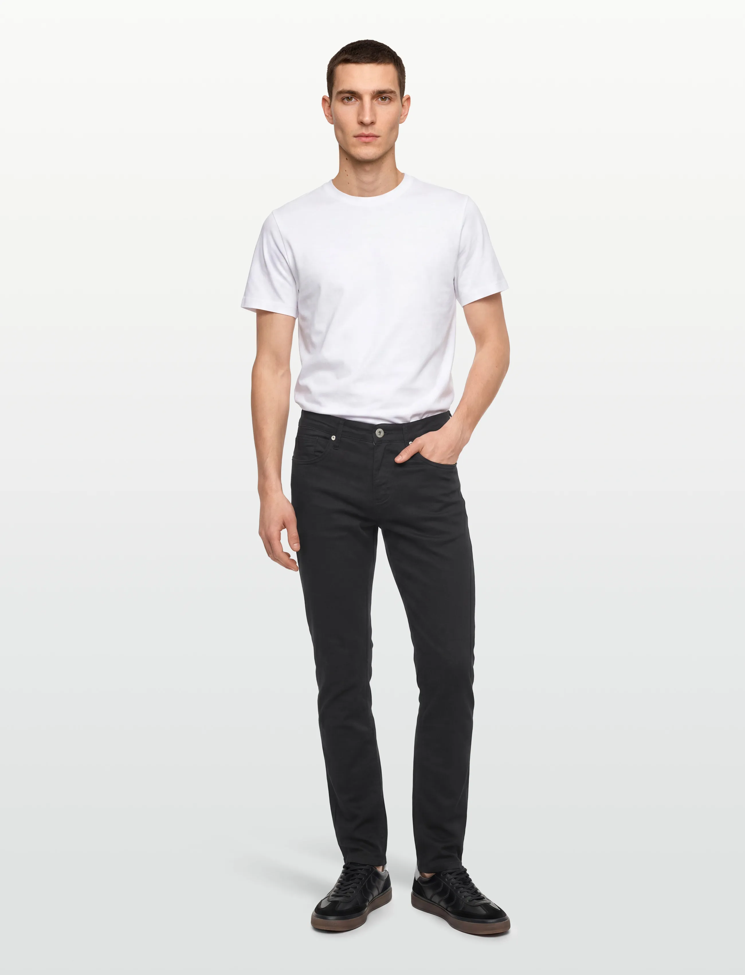 Lindbergh Black 1927: Superflex 5 Pocket Cashmere Touch Pants, Mænd, Slim Fit Jeans, Sort, Str: 40 x 32