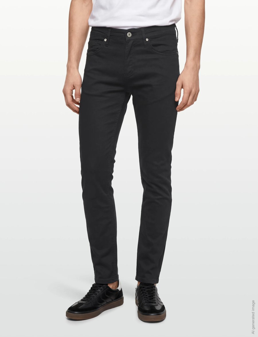 Lindbergh Black - 1927: Superflex 5 pocket cashmere touch pants - kitsad teksad - black - 3