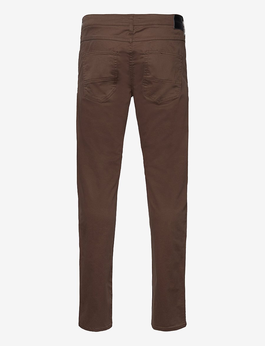 Lindbergh Black - 1927: Superflex 5 pocket cashmere touch pants - slim-gallabuxur - dk brown - 2