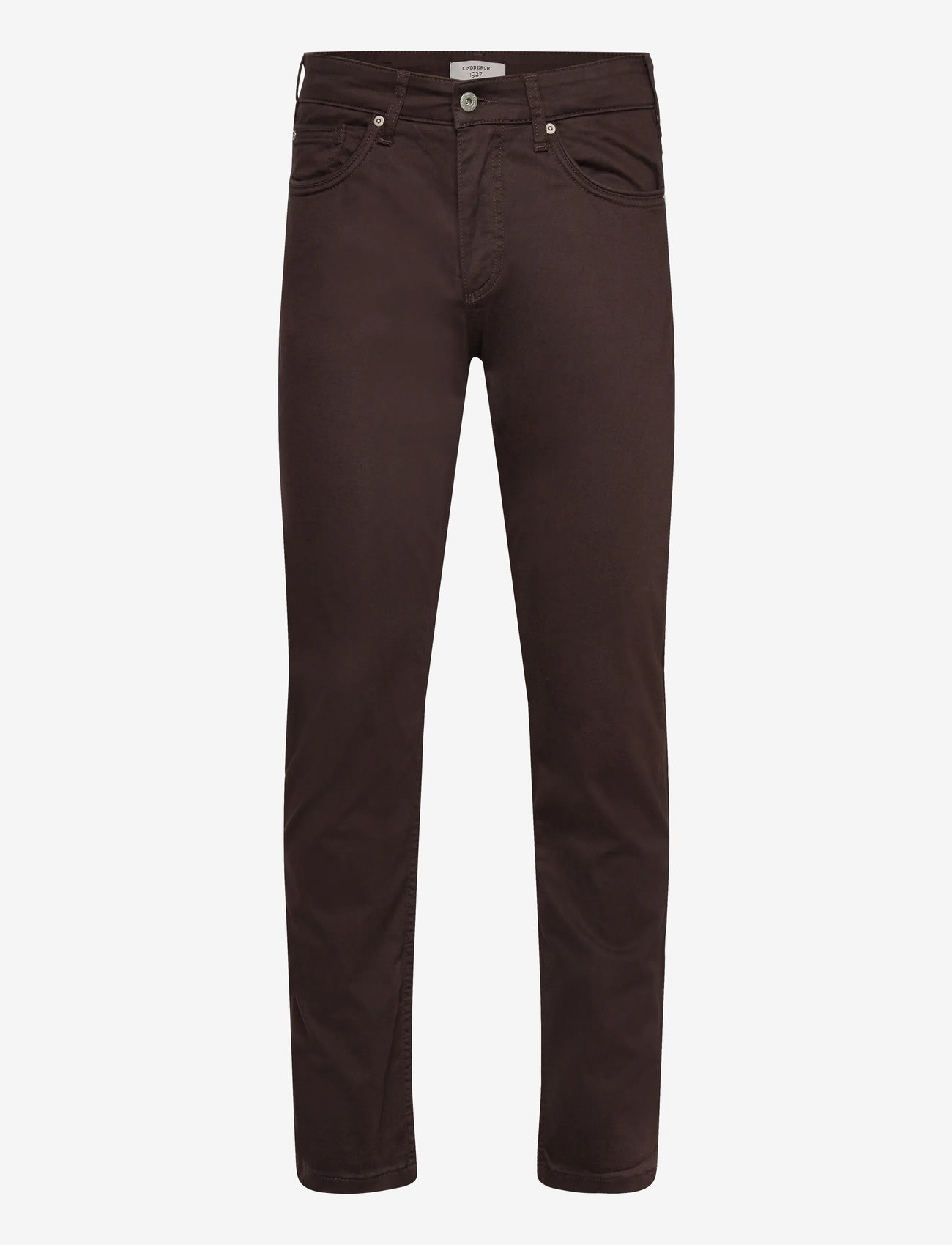 Lindbergh Black - 1927: Superflex 5 pocket cashmere touch pants - slim jeans - dk chocolate - 1
