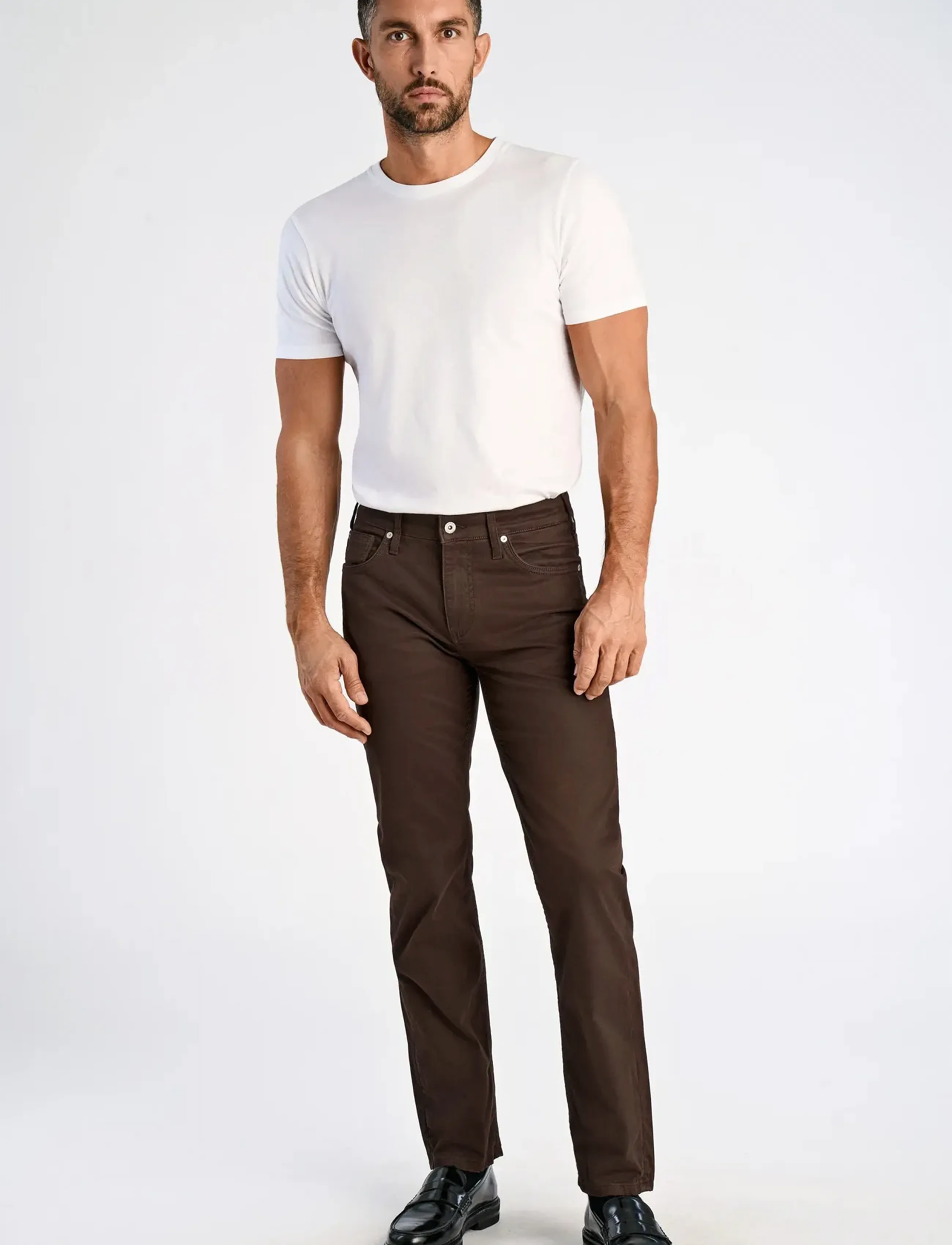 Lindbergh Black - 1927: Superflex 5 pocket cashmere touch pants - slim jeans - dk chocolate - 0