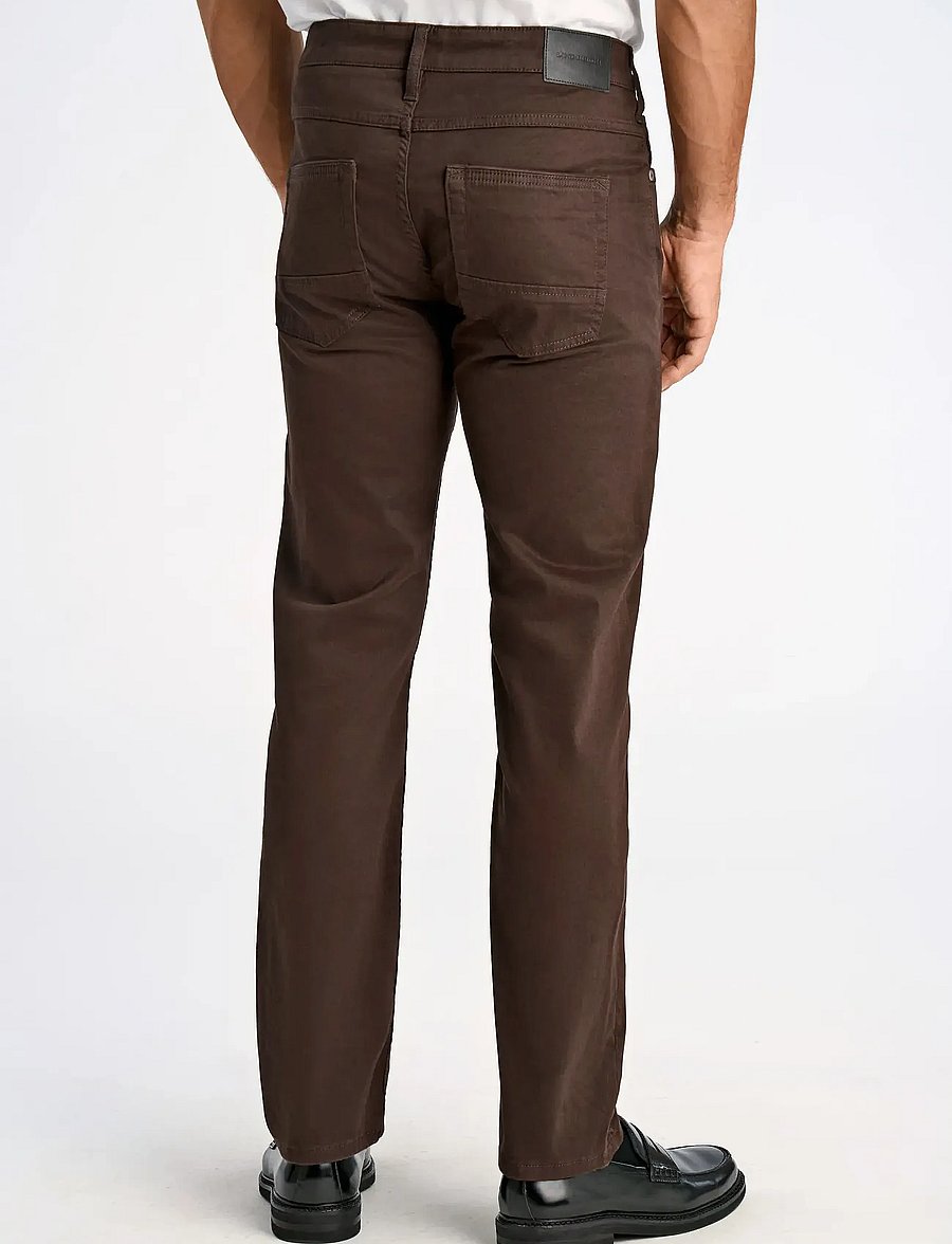 Lindbergh Black - 1927: Superflex 5 pocket cashmere touch pants - slim jeans - dk chocolate - 3
