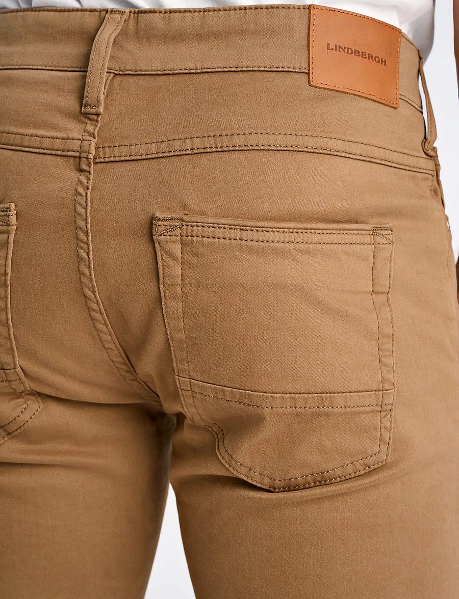 Lindbergh Black - 1927: Superflex 5 pocket cashmere touch pants - slim-fit jeans - dk dusty sand - 5