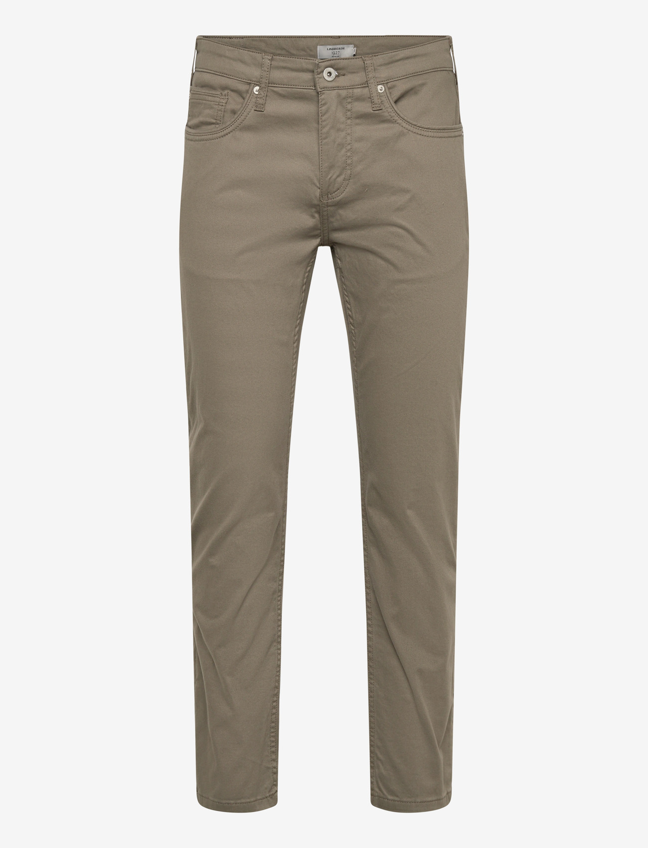 Lindbergh Black - 1927: Superflex 5 pocket cashmere touch pants - kitsad teksad - dk olive - 0