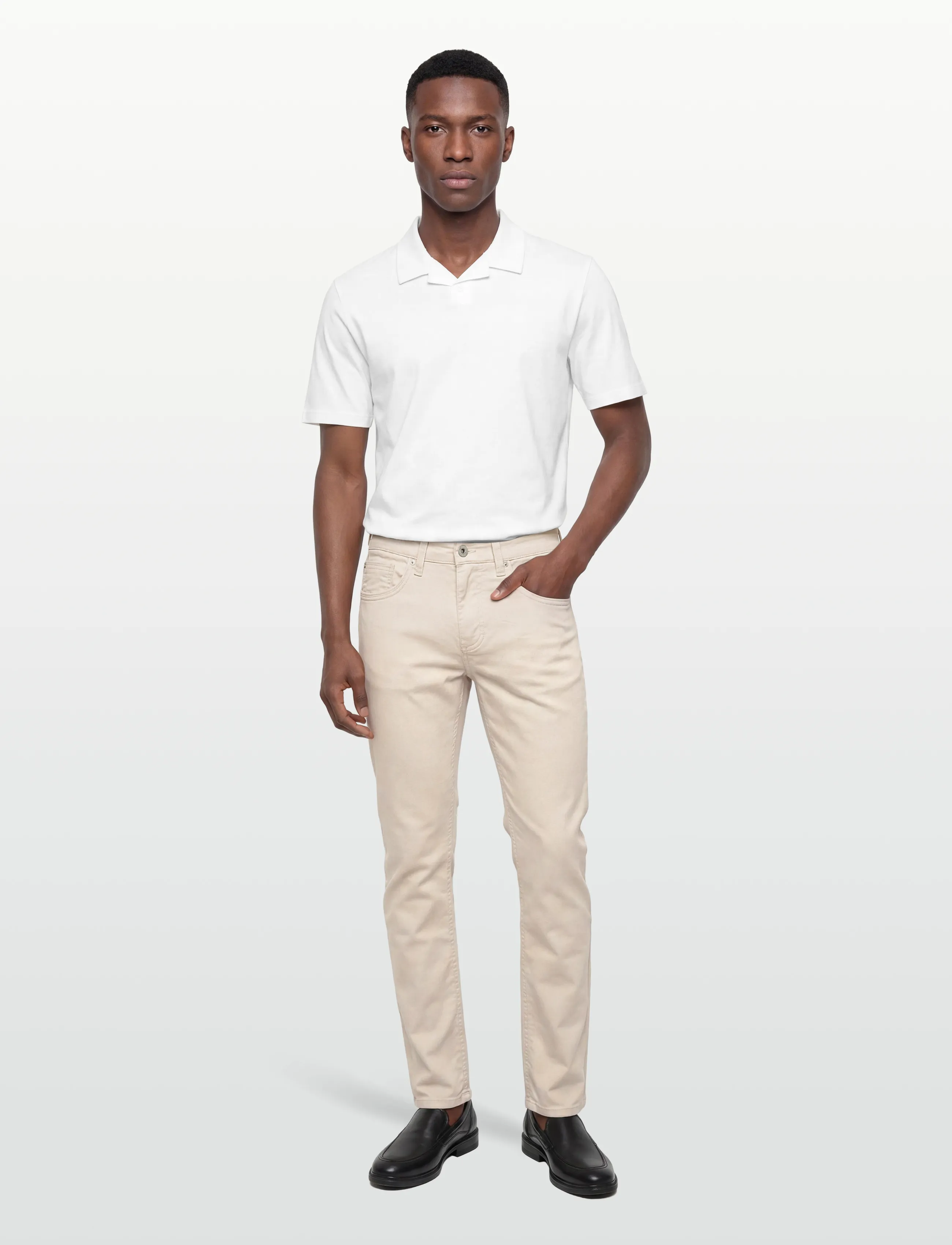 Lindbergh Black 1927: Superflex 5 Pocket Cashmere Touch Pants, 38 x 32, Jeans, Creme - Tapered, Männerswear