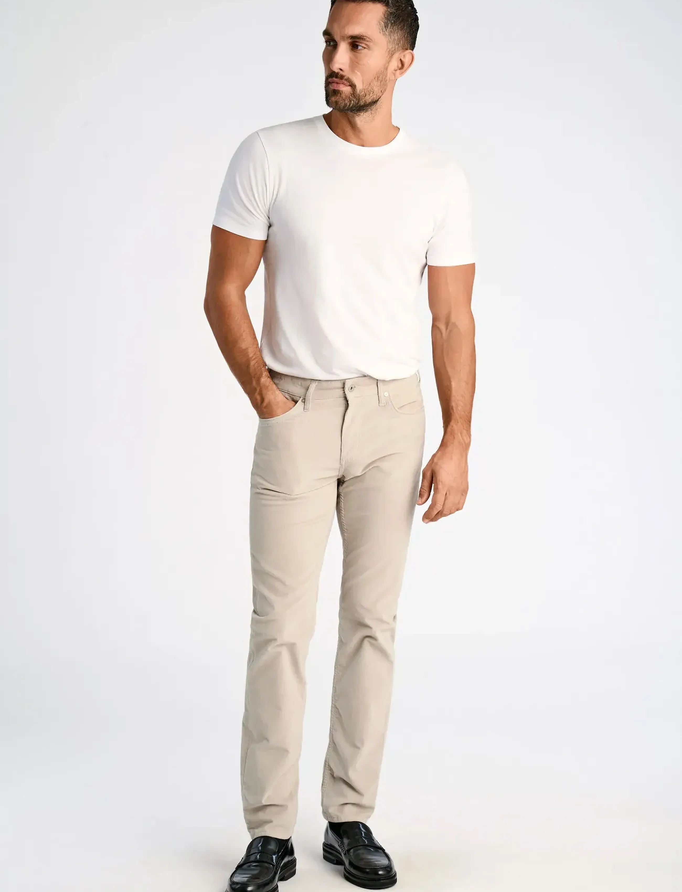 Lindbergh Black 1927: 5 pocket corduroy pants - Farkut - LT CREAM / cream