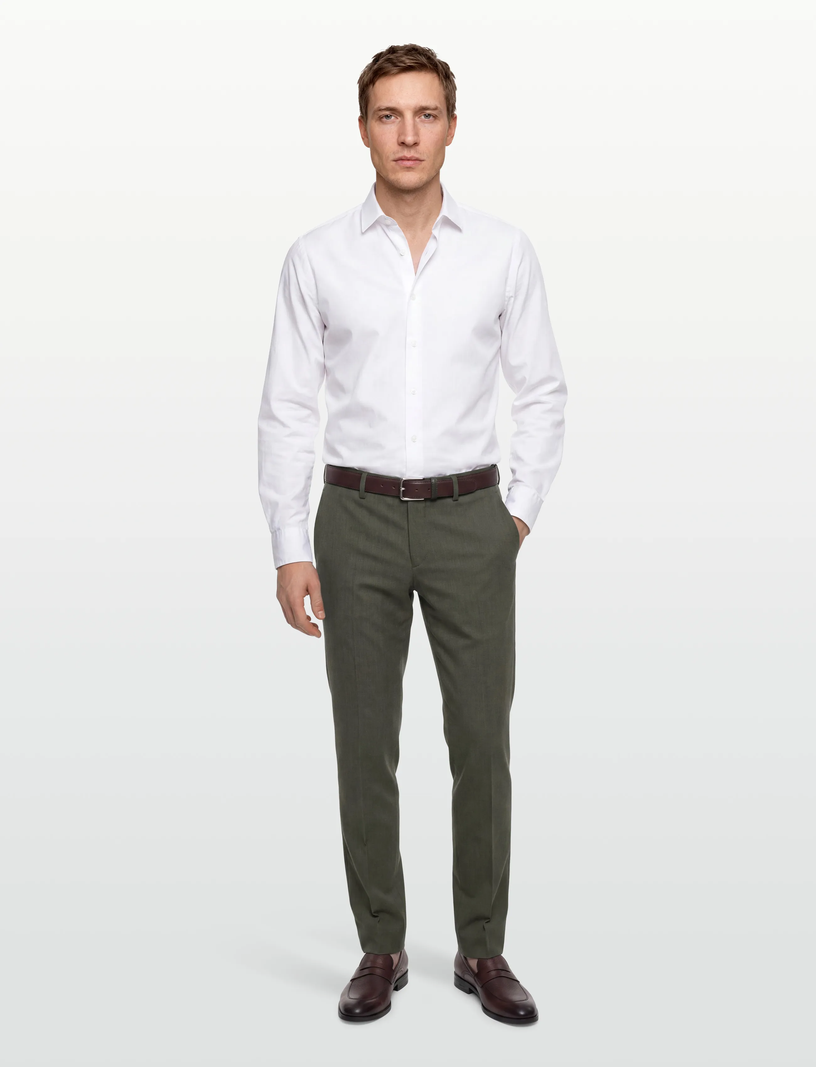 Lindbergh Black Technical Stretch Pants Combi Suit, 48, Trousers, Khakigrün - Formal, Männerswear