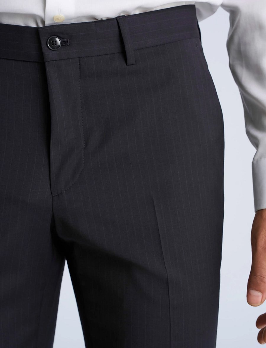 Lindbergh Black - Technical stripe pants - combi suit - suit trousers - navy - 0
