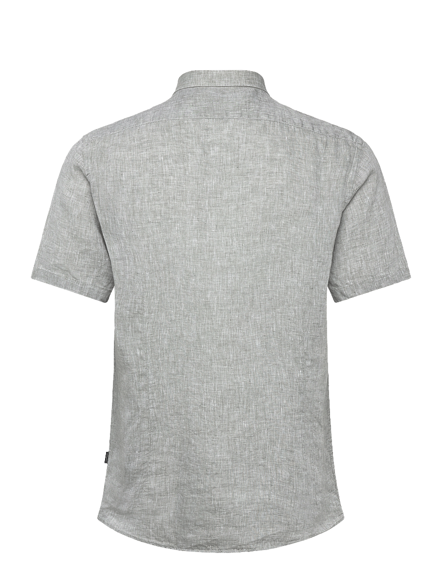 Lindbergh Black - Soft linen shirt S/S - modern fit - kortærmede skjorter - army mel - 2