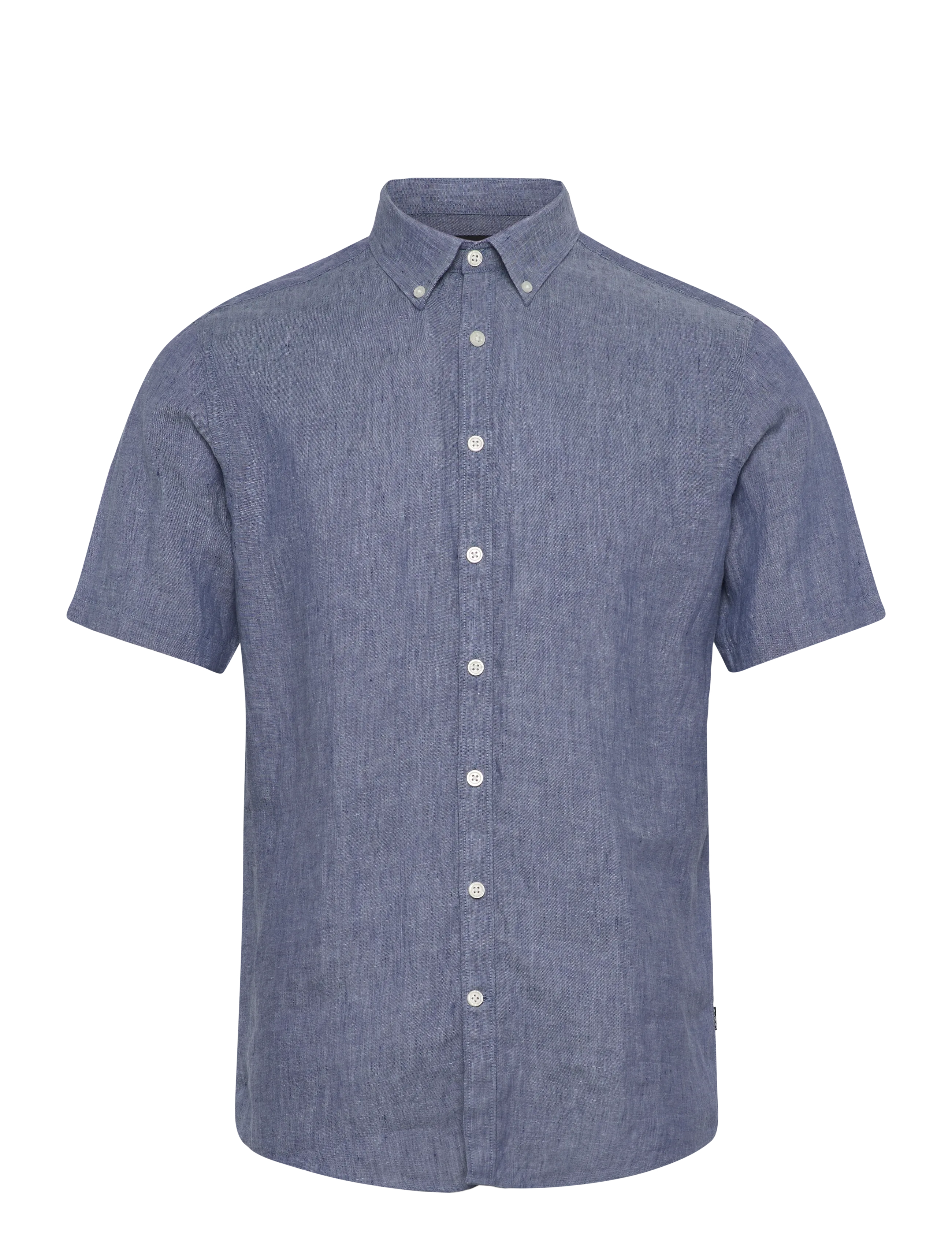Lindbergh Black Soft linen shirt S/S - modern fit - New arrivals - BLUE MEL / blue