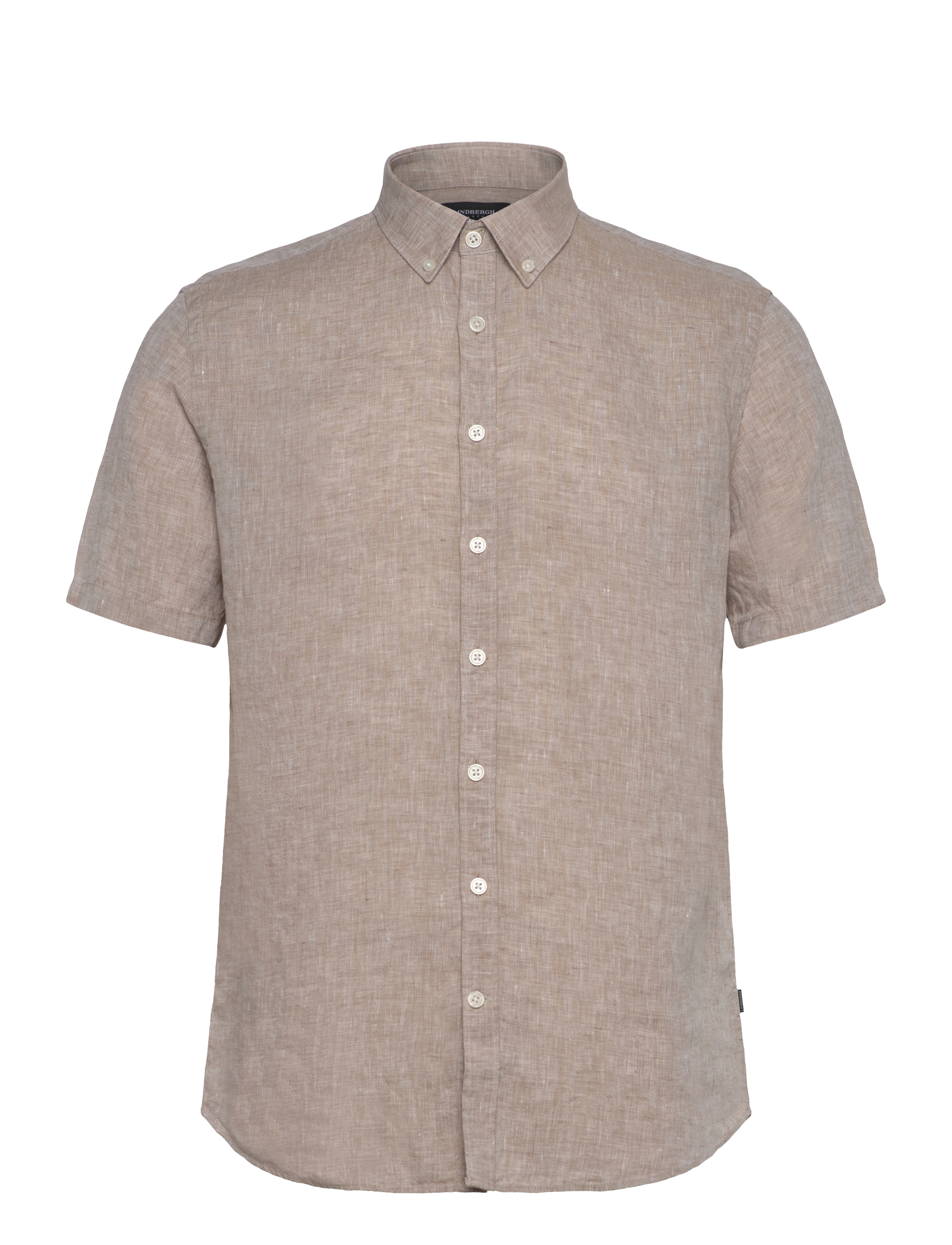 Lindbergh Black Soft linen shirt S/S - modern fit - Kleidung - SAND MEL / beige