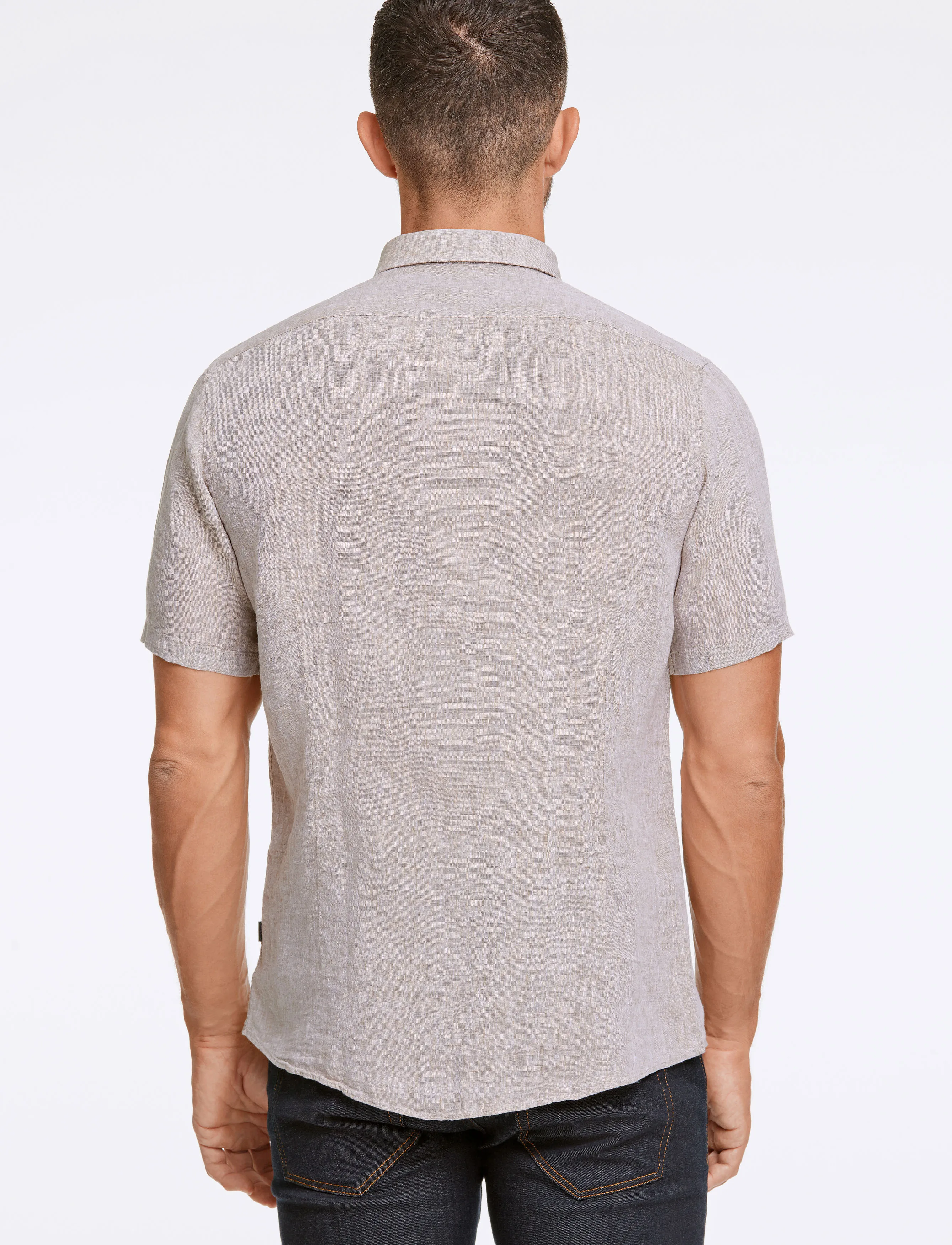 Lindbergh Black - Soft linen shirt S/S - modern fit - krekli ar īsām piedurknēm - sand mel - 3