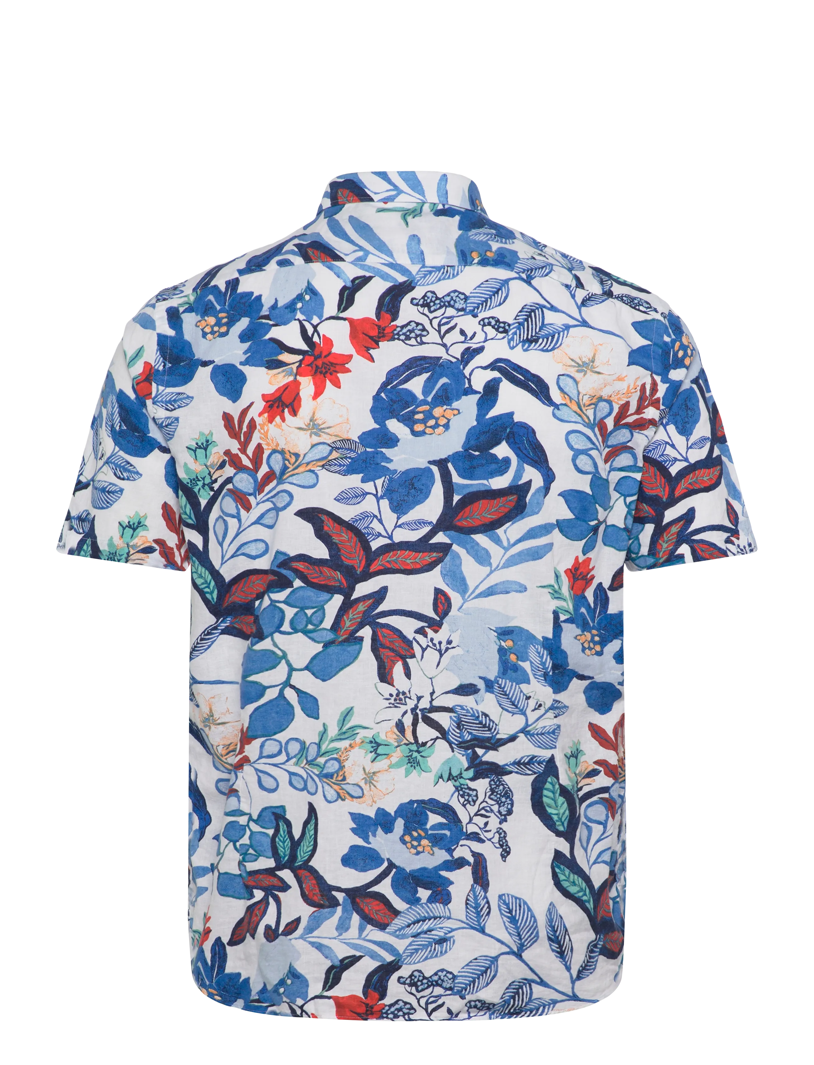 Lindbergh Black - ?AOP soft linen blend shirt S/S - kortærmede skjorter - white - 2