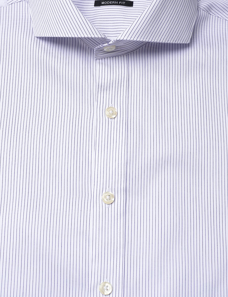 Lindbergh Black - Shirt L/S - blue white stripe - 2