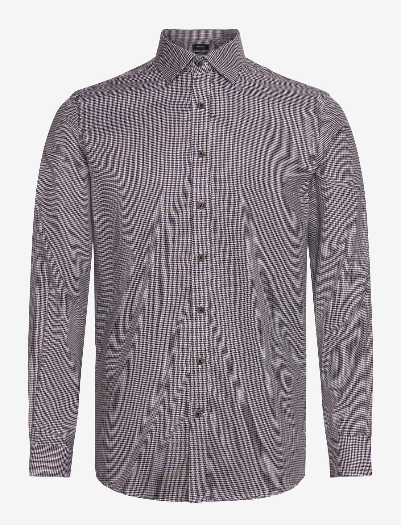 Lindbergh Black - Dobby shirt L/S - hemden mit muster - brown - 1