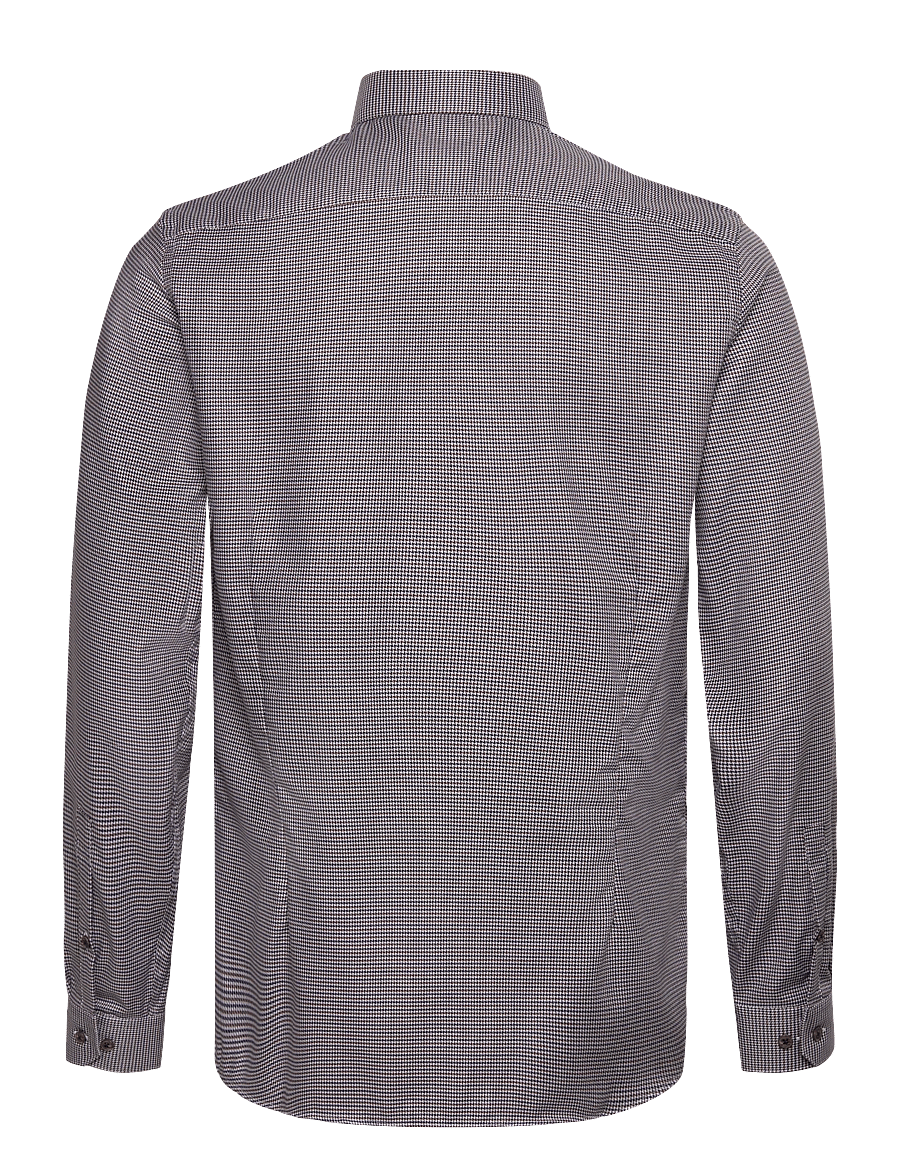 Lindbergh Black - Dobby shirt L/S - mustriga särgid - brown - 2