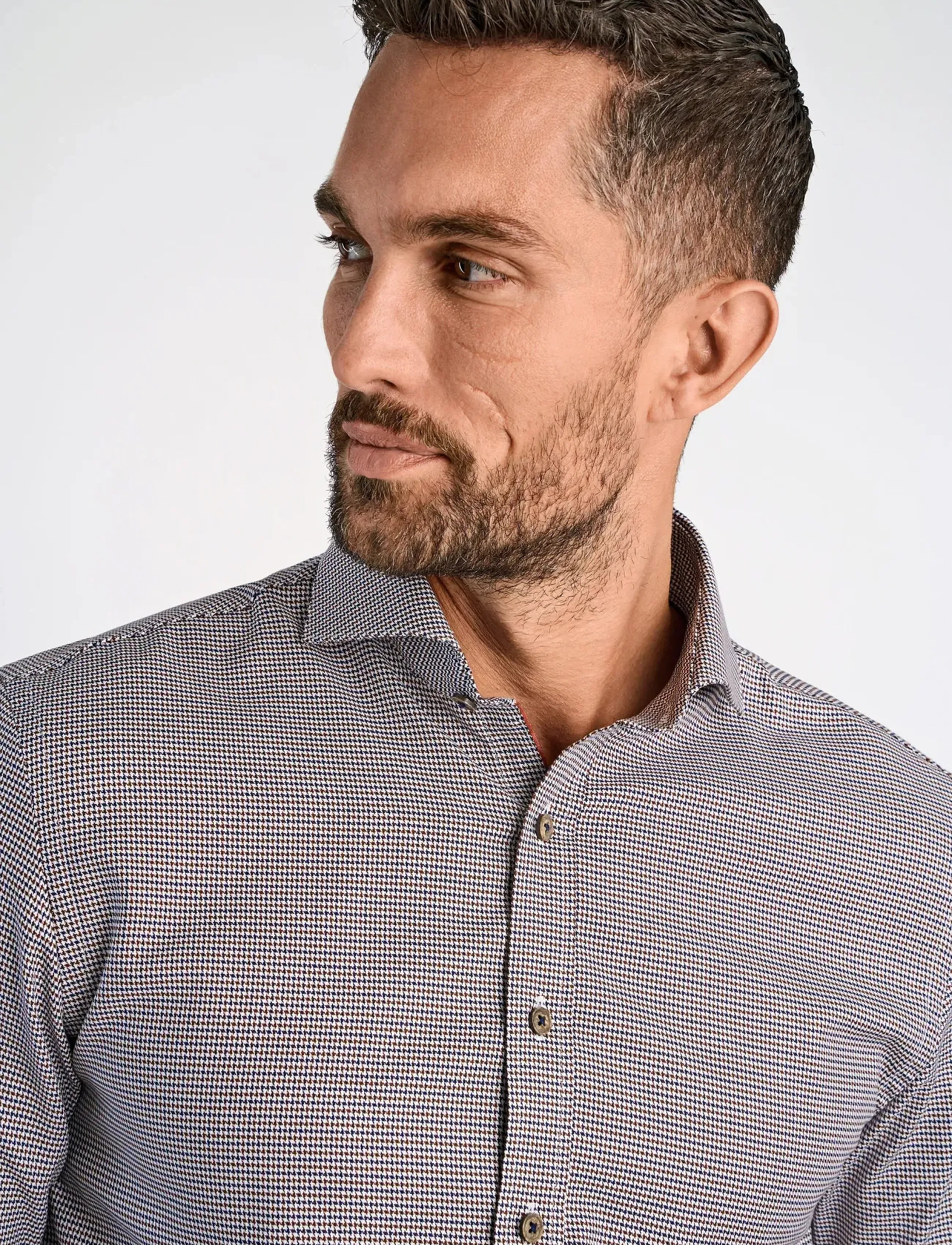 Lindbergh Black - Dobby shirt L/S - krekli ar rakstu - brown - 3