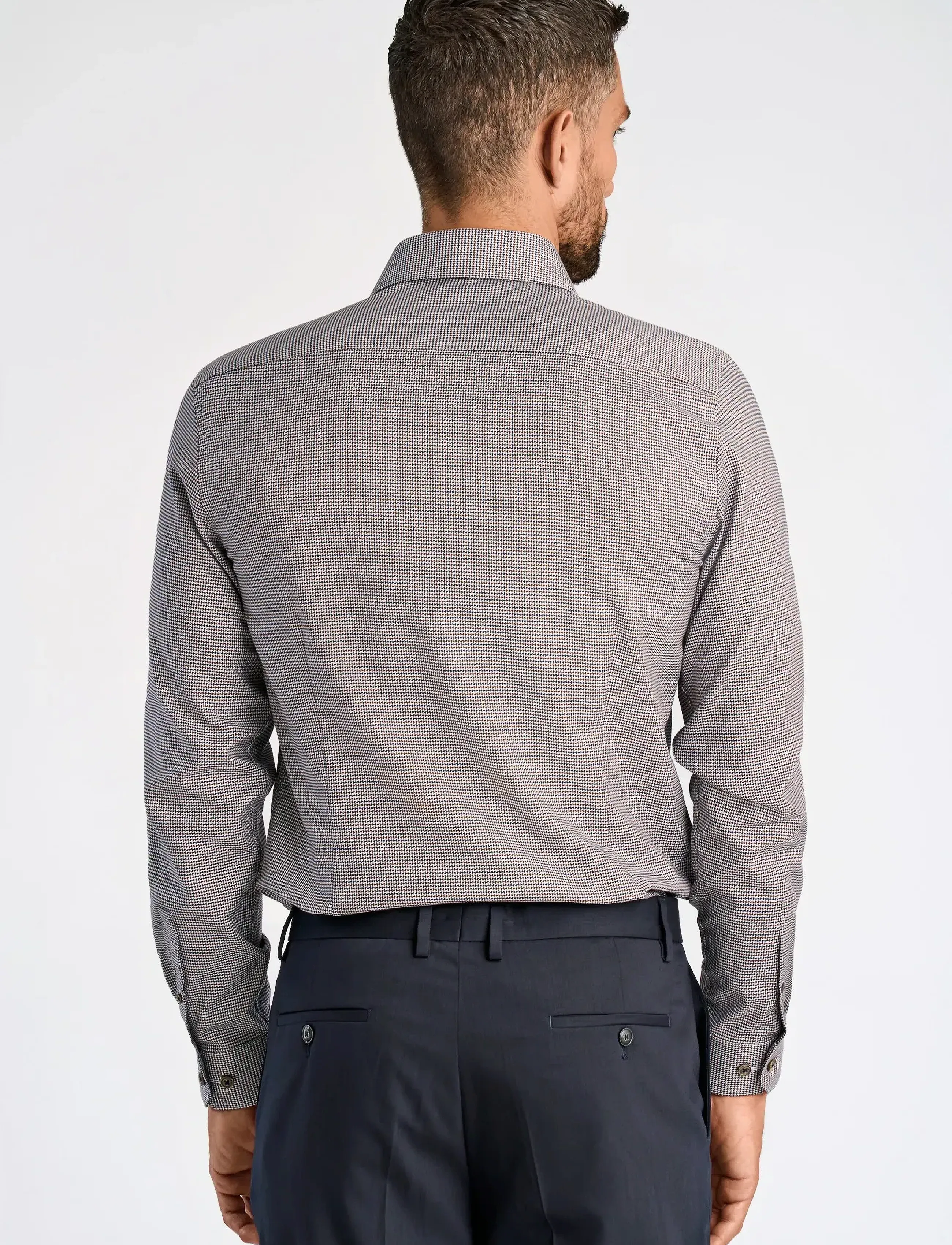 Lindbergh Black - Dobby shirt L/S - krekli ar rakstu - brown - 4