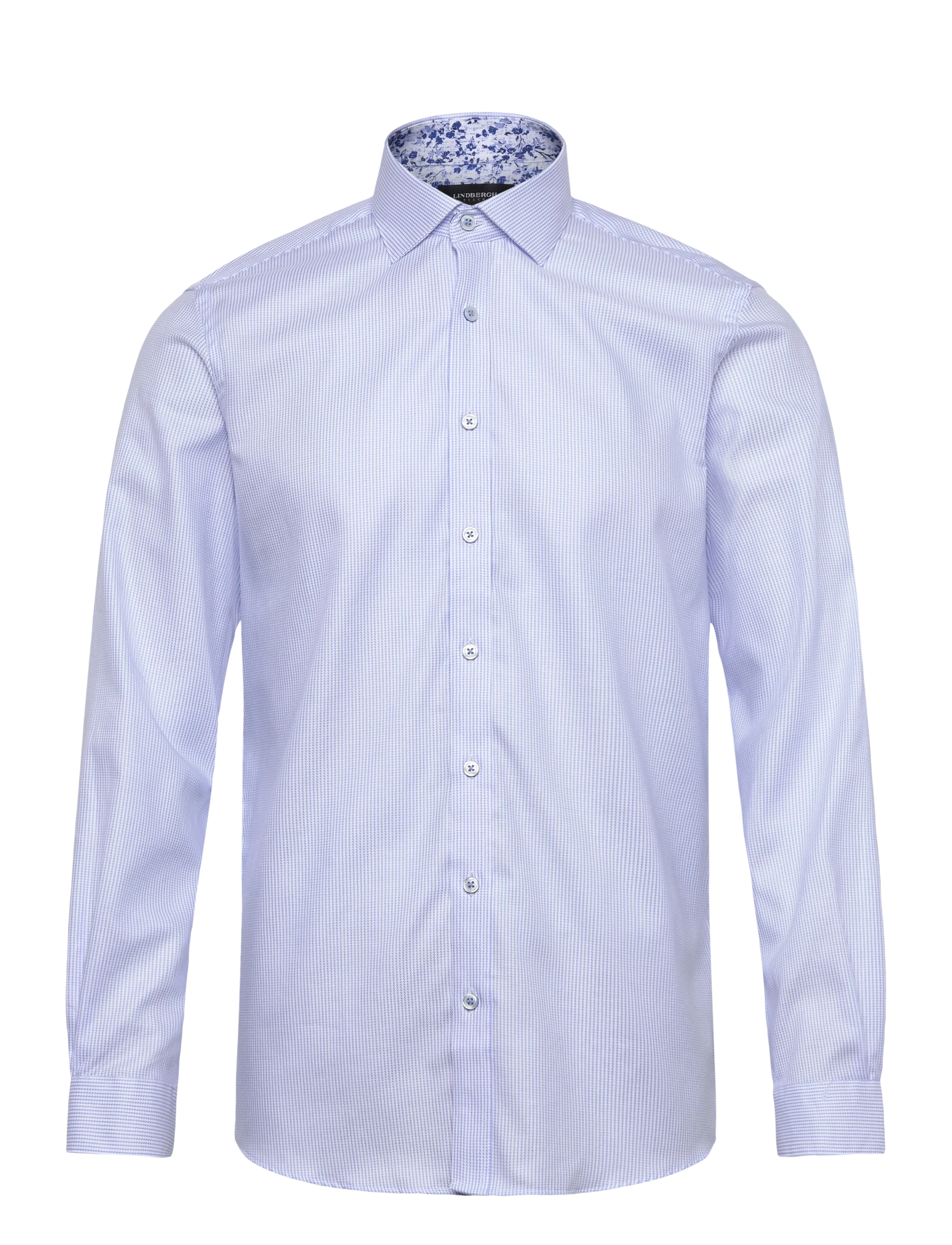 Lindbergh Black Dobby stripe shirt L/S - Neuheiten - LT BLUE / blue