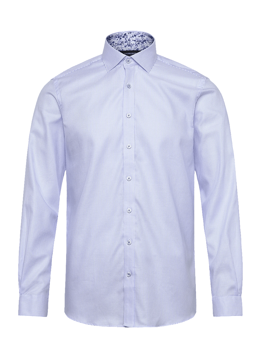 Lindbergh Black - Dobby stripe shirt L/S - ametlikud särgid - lt blue - 1