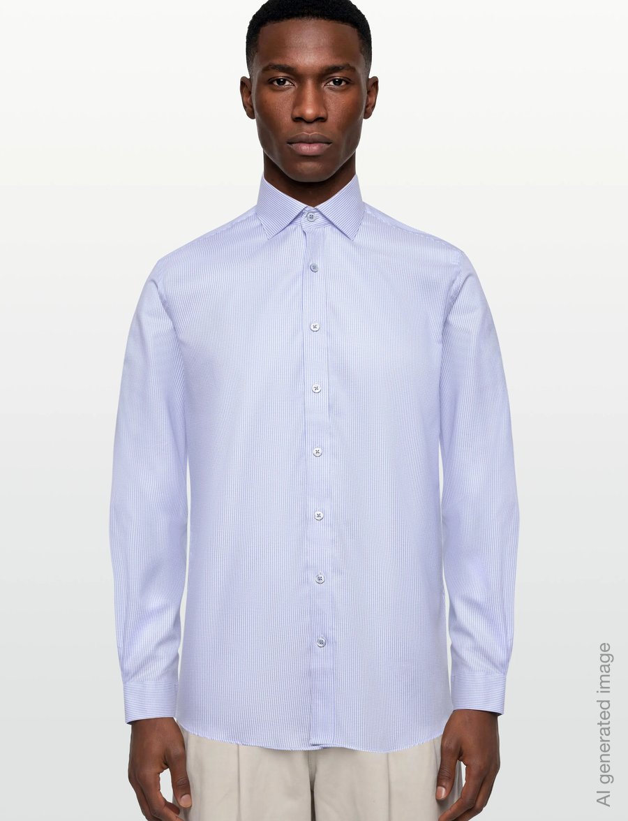 Lindbergh Black - Dobby stripe shirt L/S - ametlikud särgid - lt blue - 3