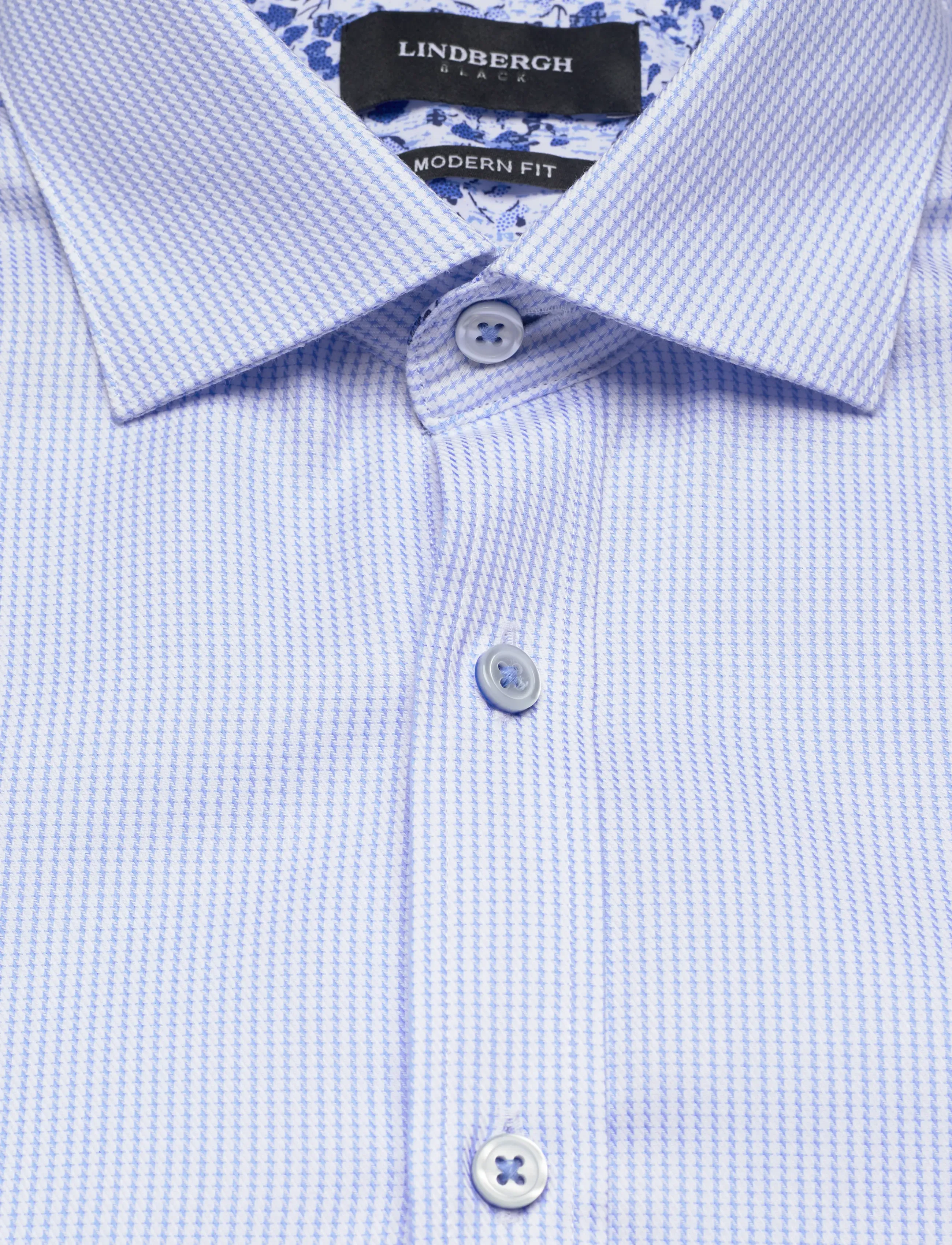 Lindbergh Black - Dobby stripe shirt L/S - formal shirts - lt blue - 5